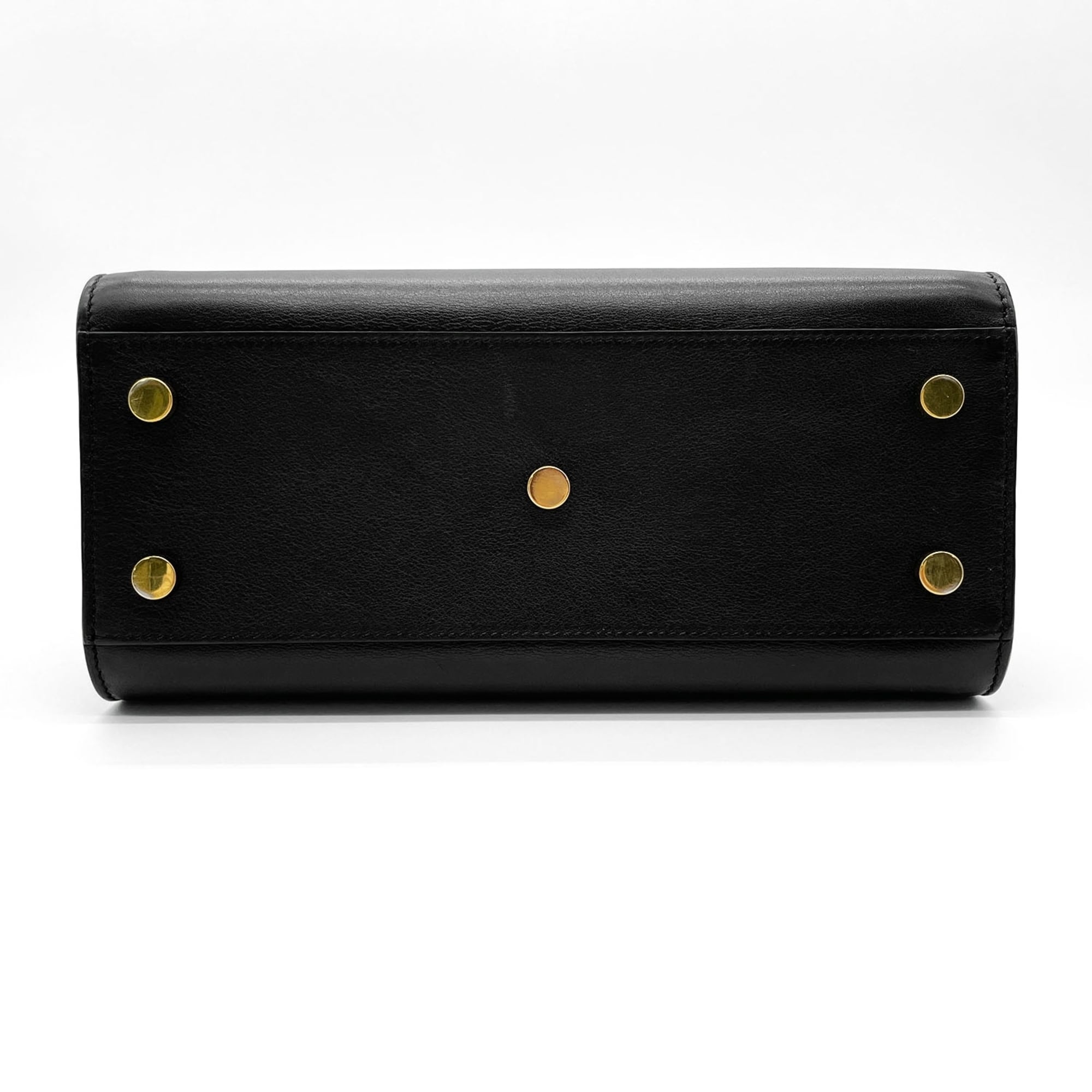 Saint Laurent Black Leather Metal Handbag Shoulder Bag (Pre-Owned)