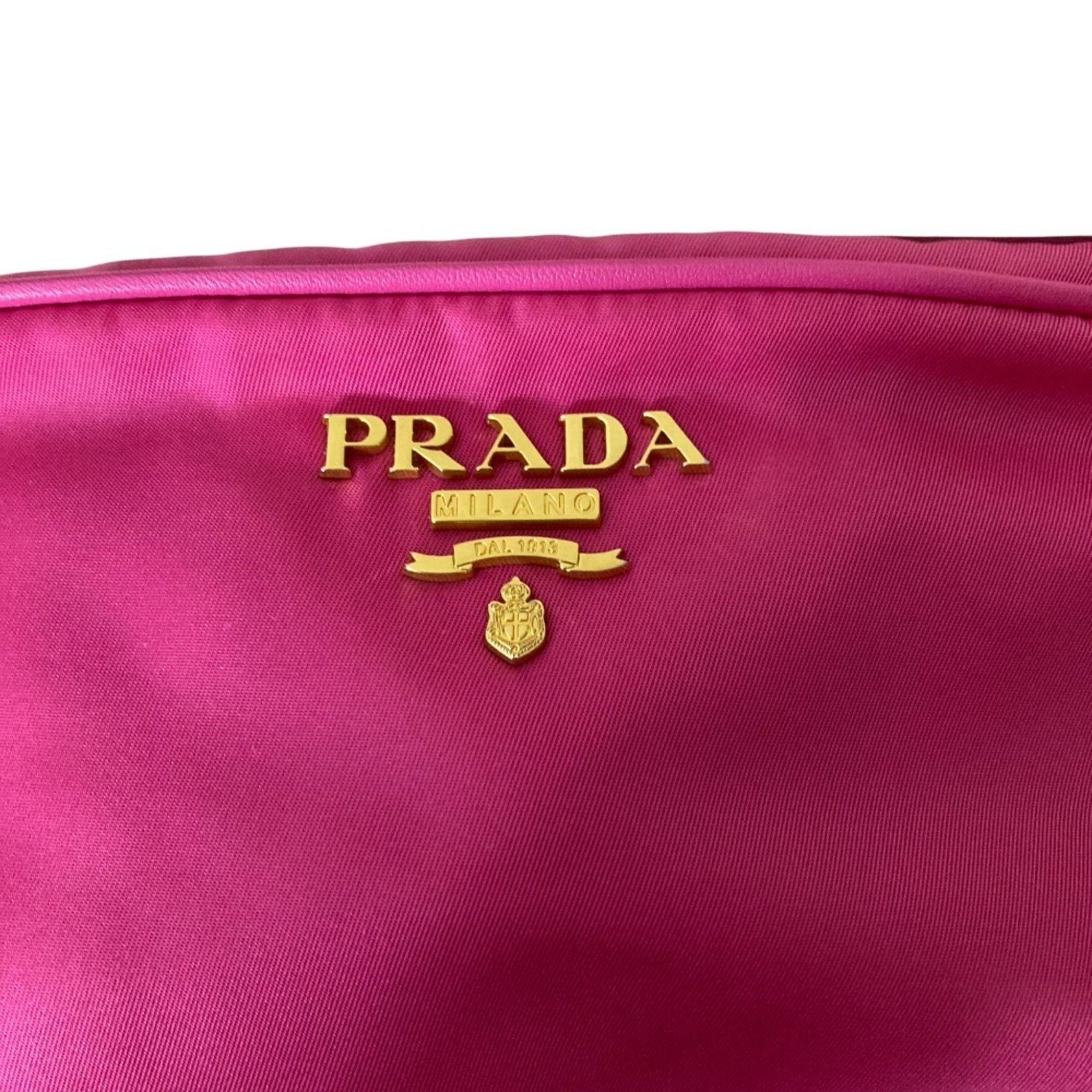 Prada Pink Nylon Canvas Shoulder Bag (Pre-Owned)