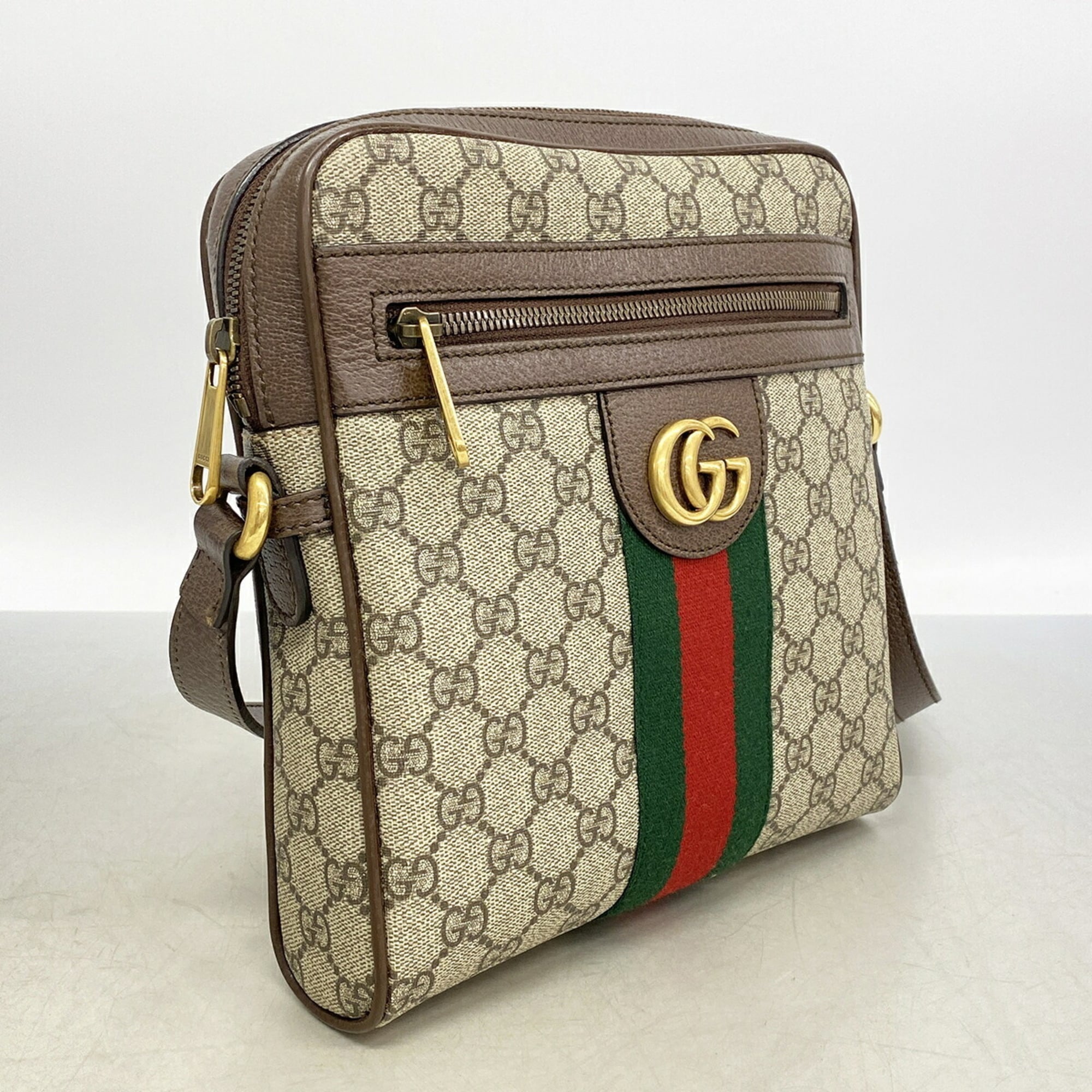 Gucci Beige Brown Pvc Shoulder Bag (Pre-Owned)