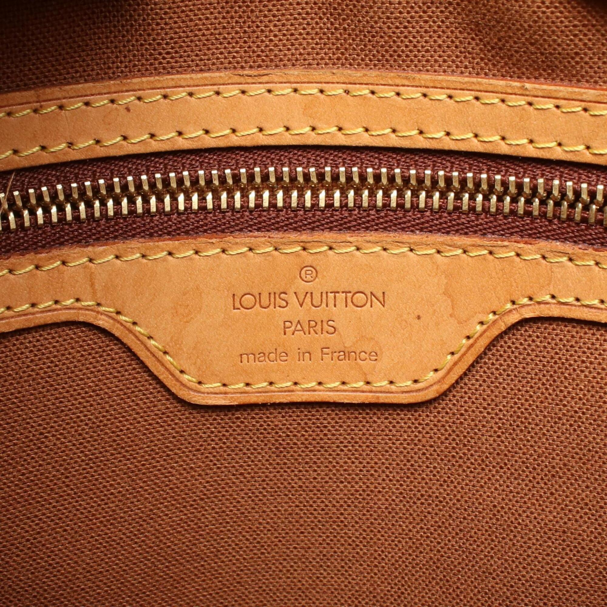 Louis Vuitton Brown Monogram Coated Canvas Leather Handbag Tote Bag (Pre-Owned)