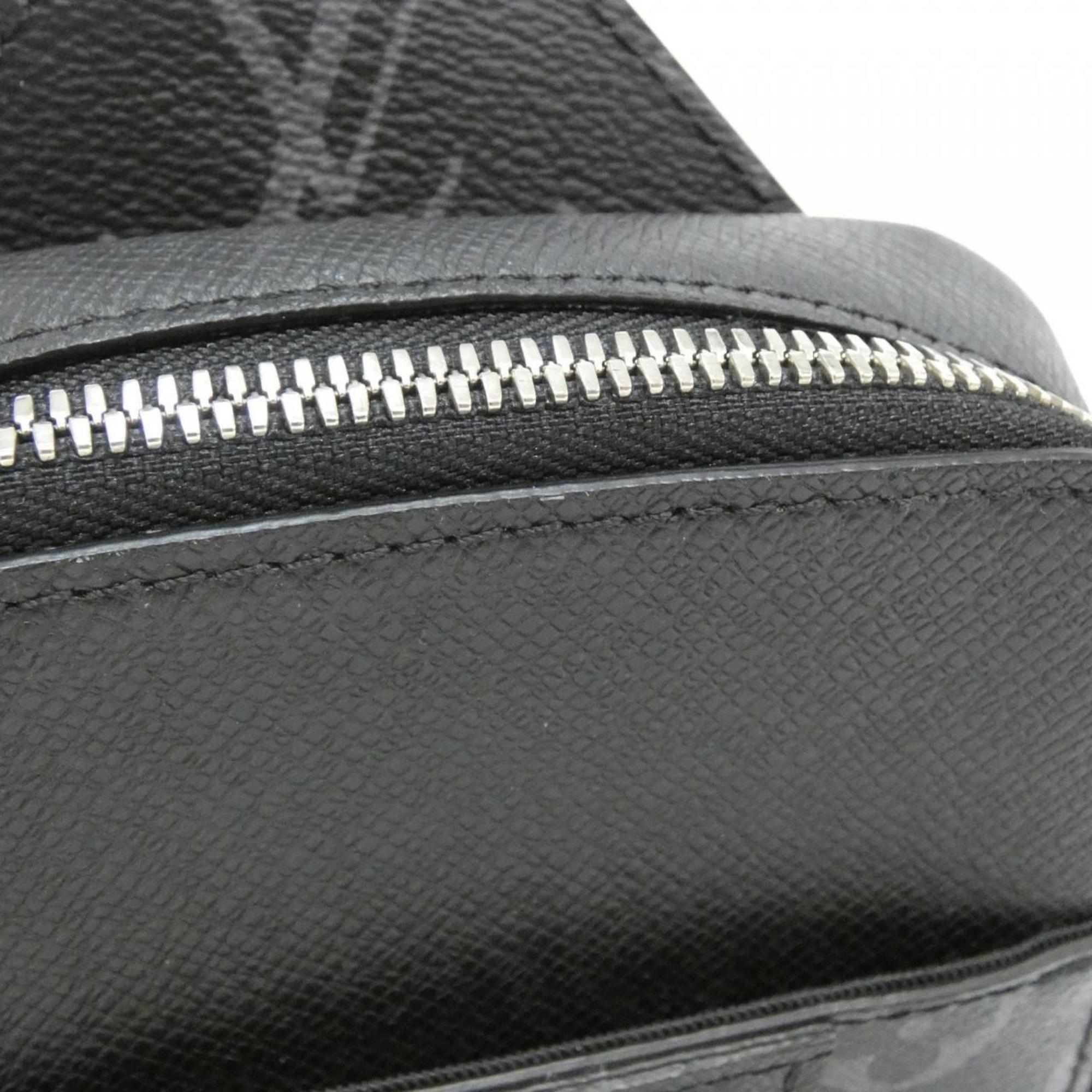Louis Vuitton Taigarama Black Coated Canvas Leather Shoulder Bag (Pre-Owned)