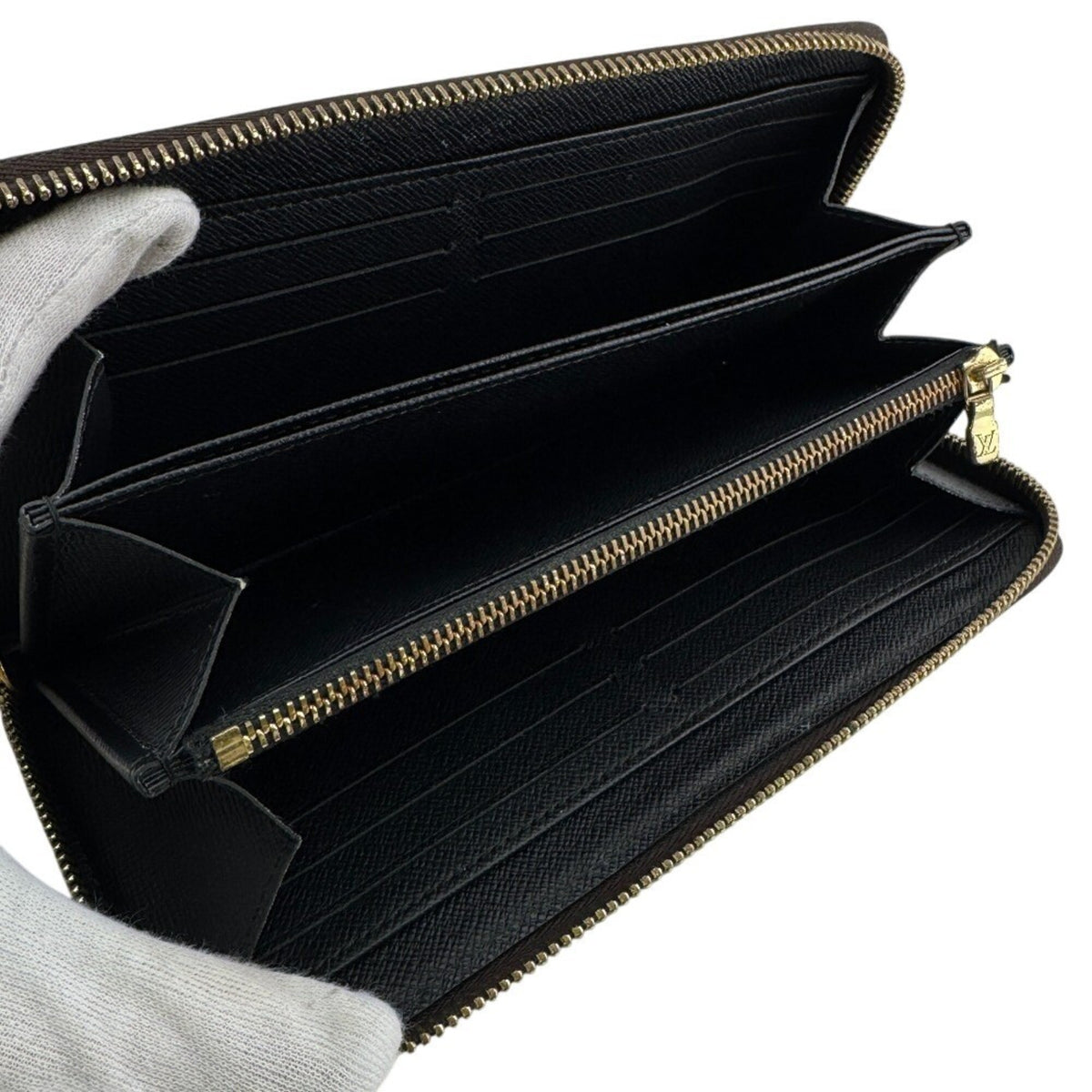 Louis Vuitton Brown Leather Long Wallet (Bi-Fold) (Pre-Owned)