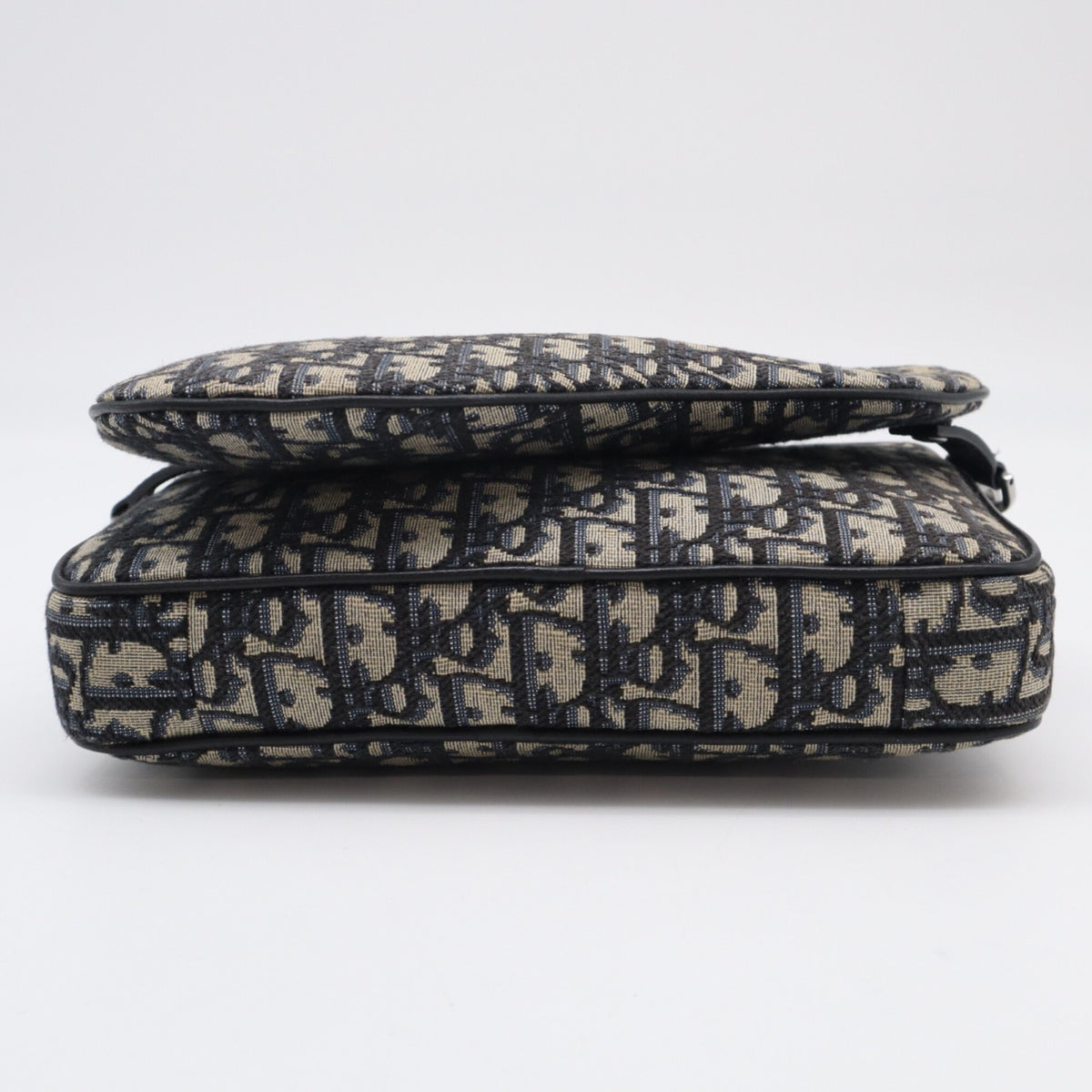 Christian Dior Beige Navy Cotton Leather Shoulder Bag (Pre-Owned)