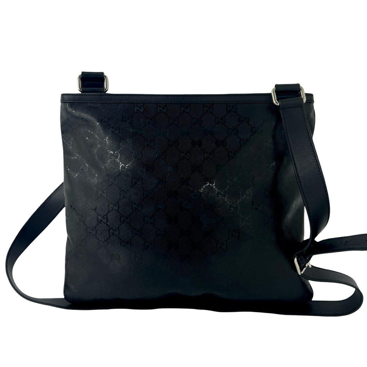 Gucci Black Green Red Color Leather Pvc Shoulder Bag (Pre-Owned)