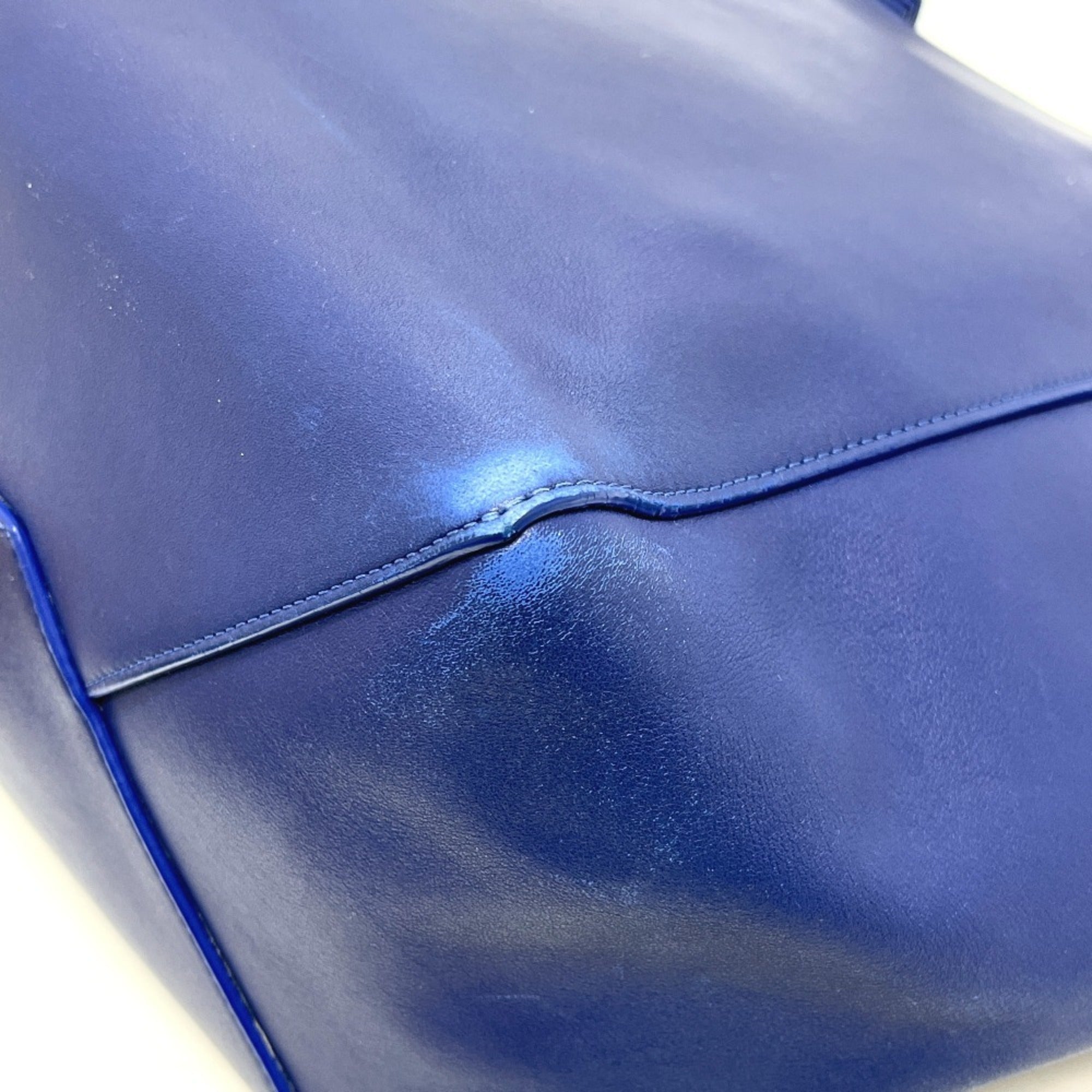 Celine Blue Leather Handbag Tote Bag (Pre-Owned)