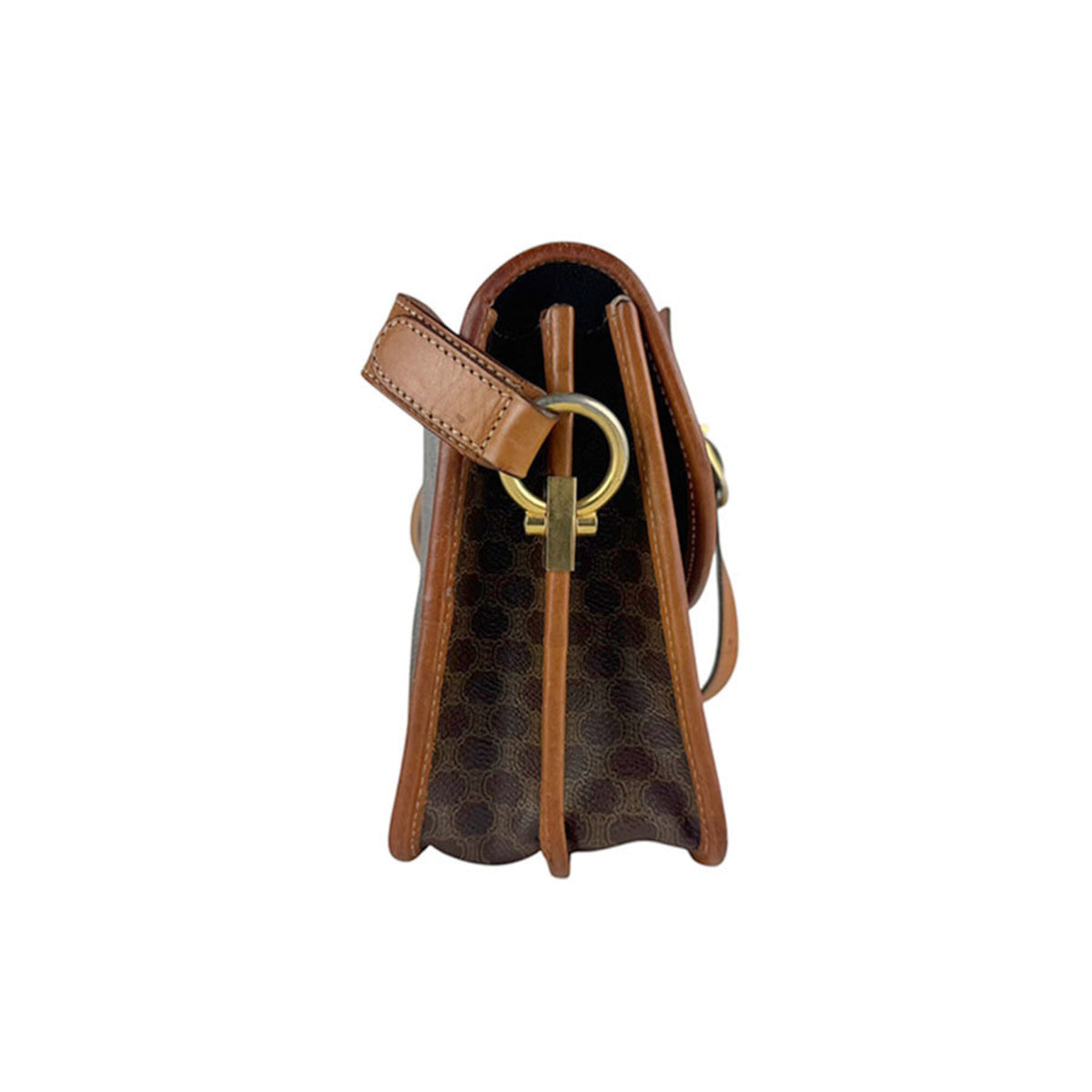 Celine Brown Coated Canvas Shoulder Bag (Pre-Owned)