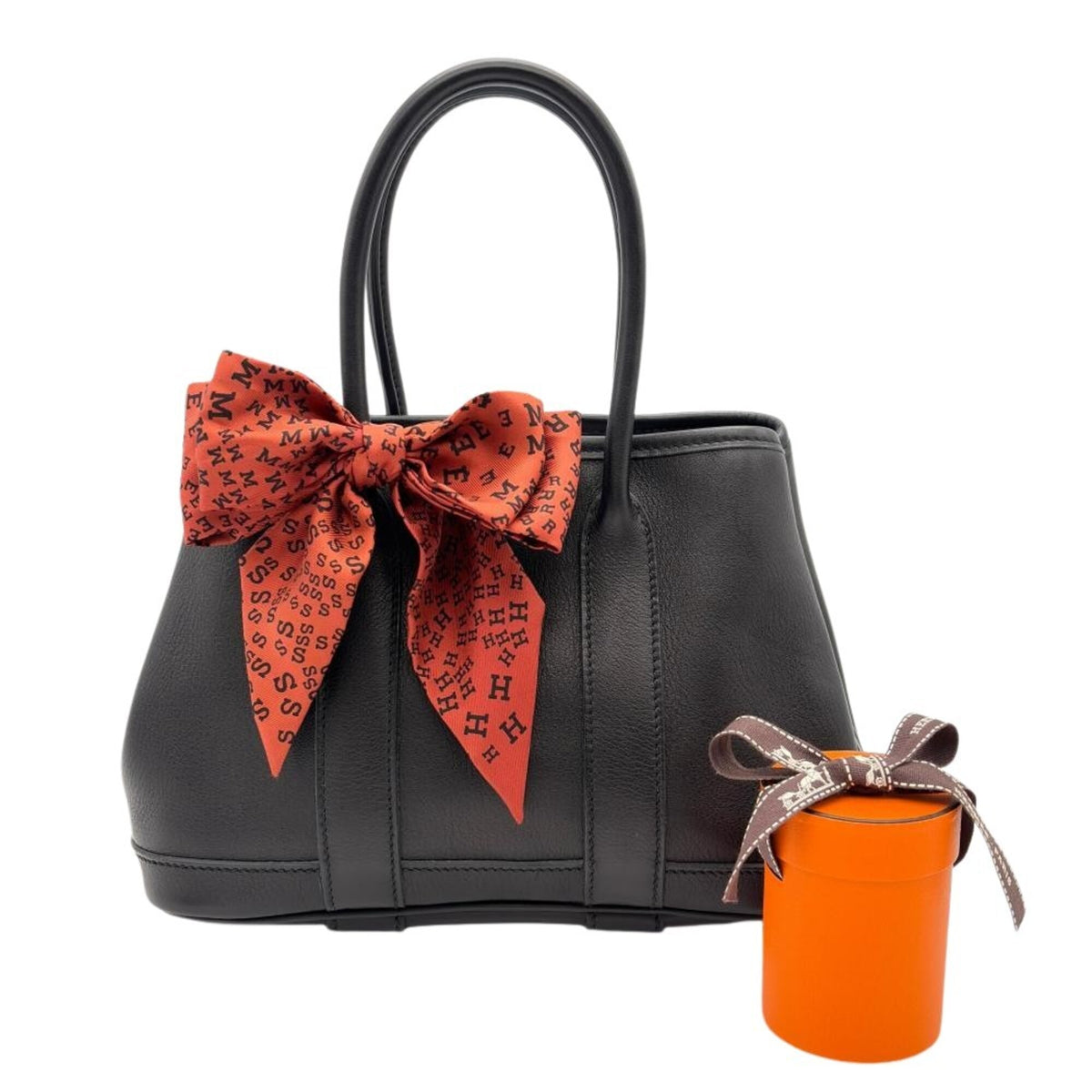 Hermes Black Swift Leather Handbag (Pre-Owned)