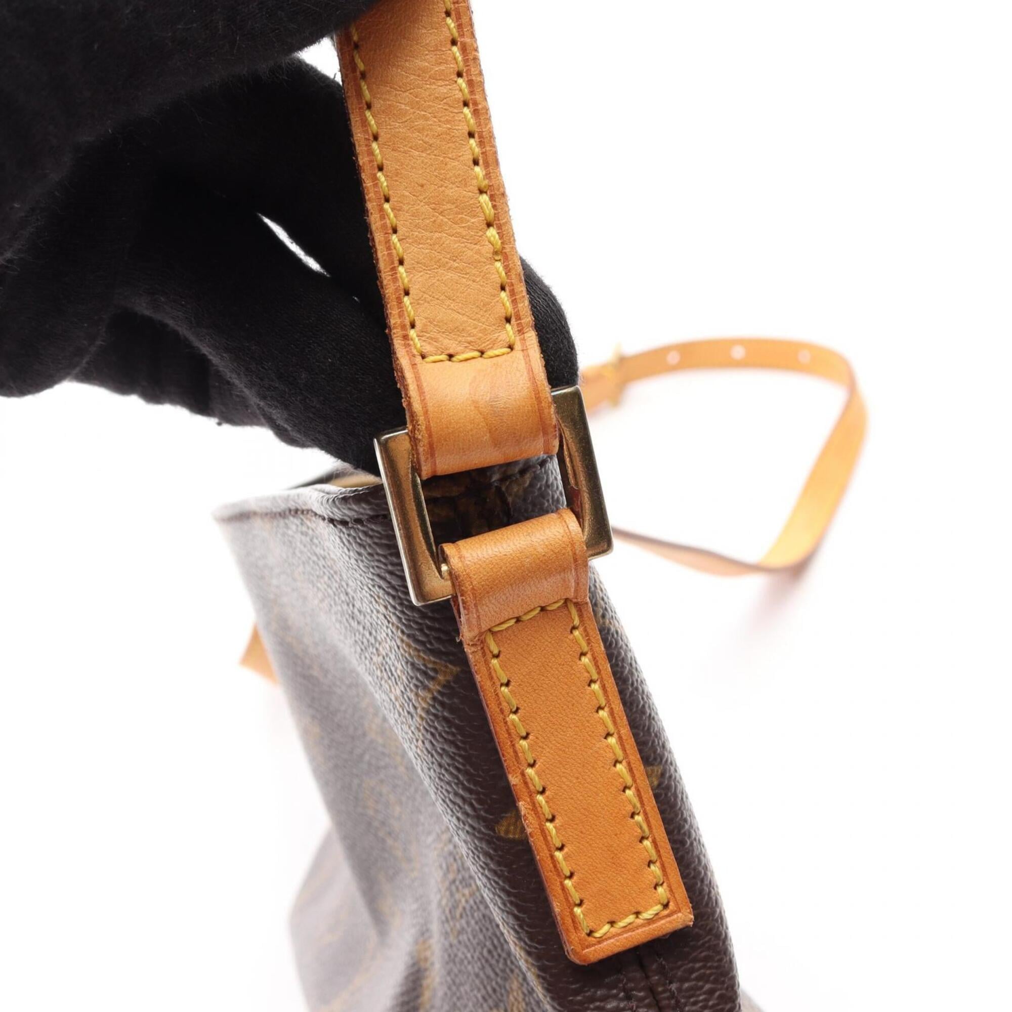 Louis Vuitton Brown Coated Canvas Leather Handbag Shoulder Bag (Pre-Owned)