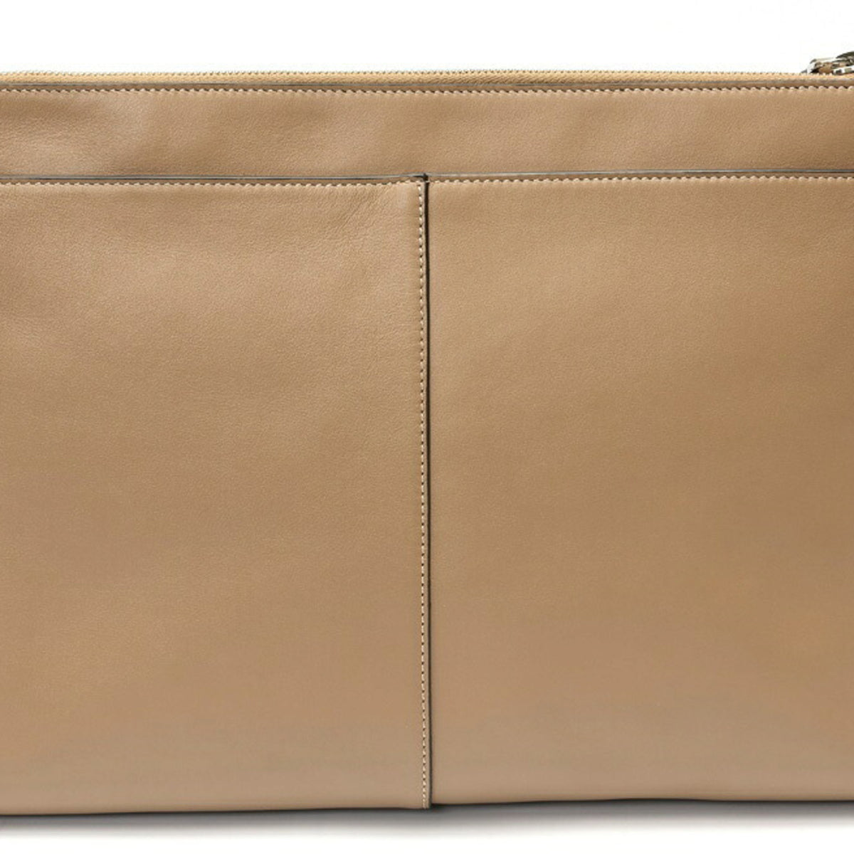 Tod's Beige Leather Clutch Bag Pouch (Pre-Owned)