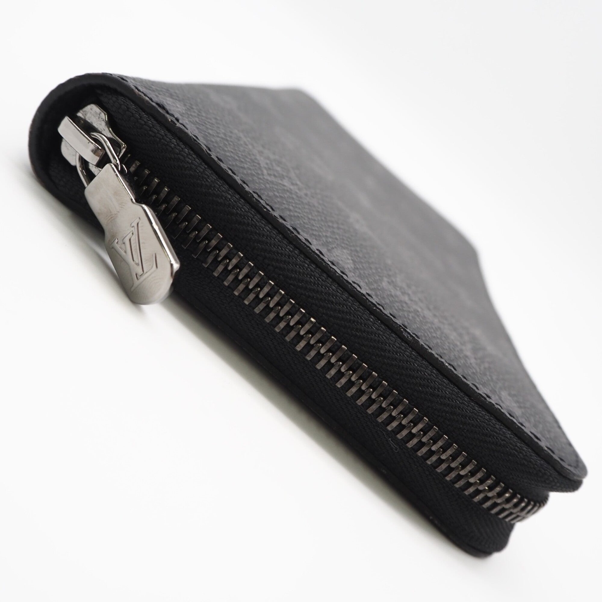 Louis Vuitton Black Gray Coated Canvas Leather Long Wallet (Bi-Fold) (Pre-Owned)