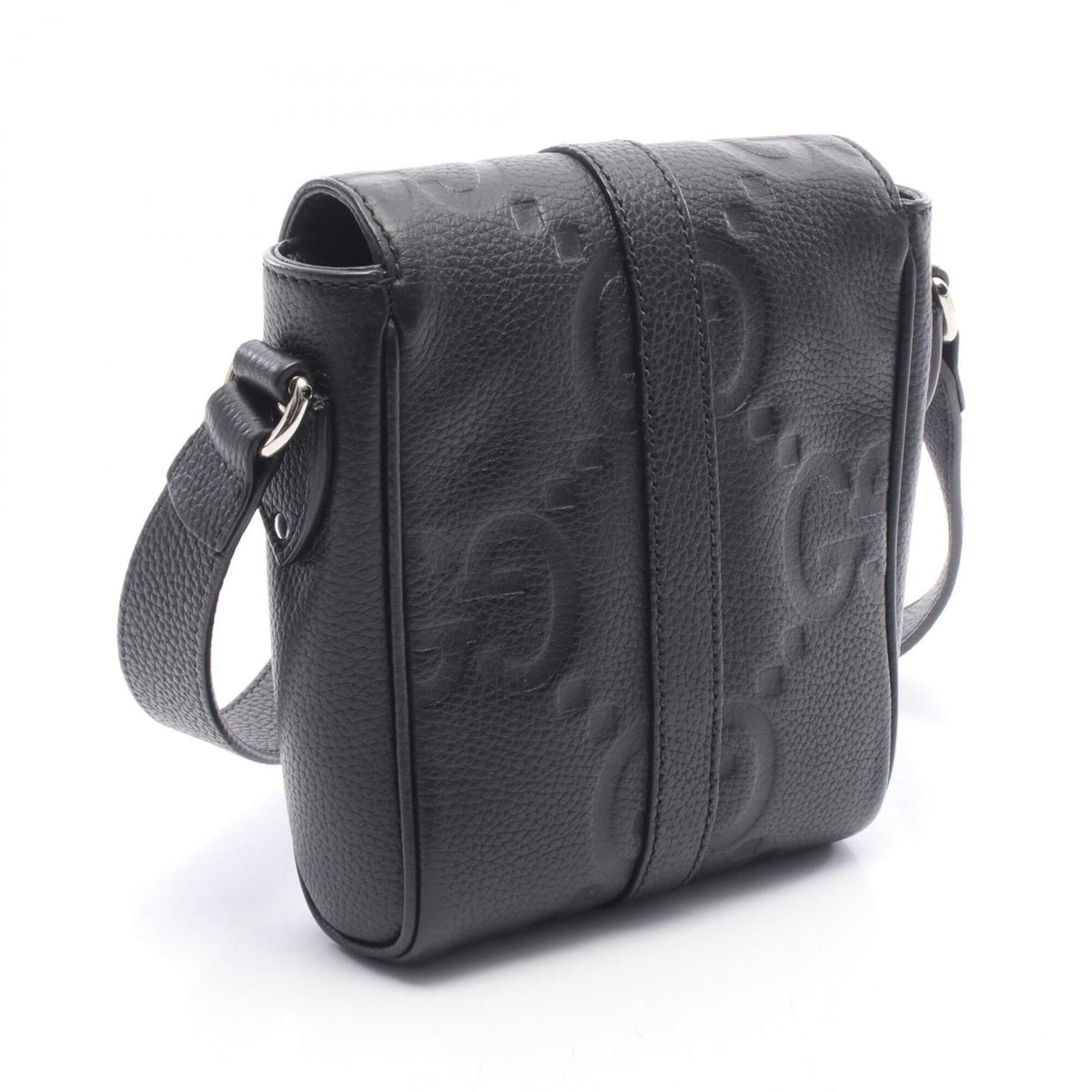Gucci Black Leather Handbag Messenger Bag Shoulder Bag (Pre-Owned)