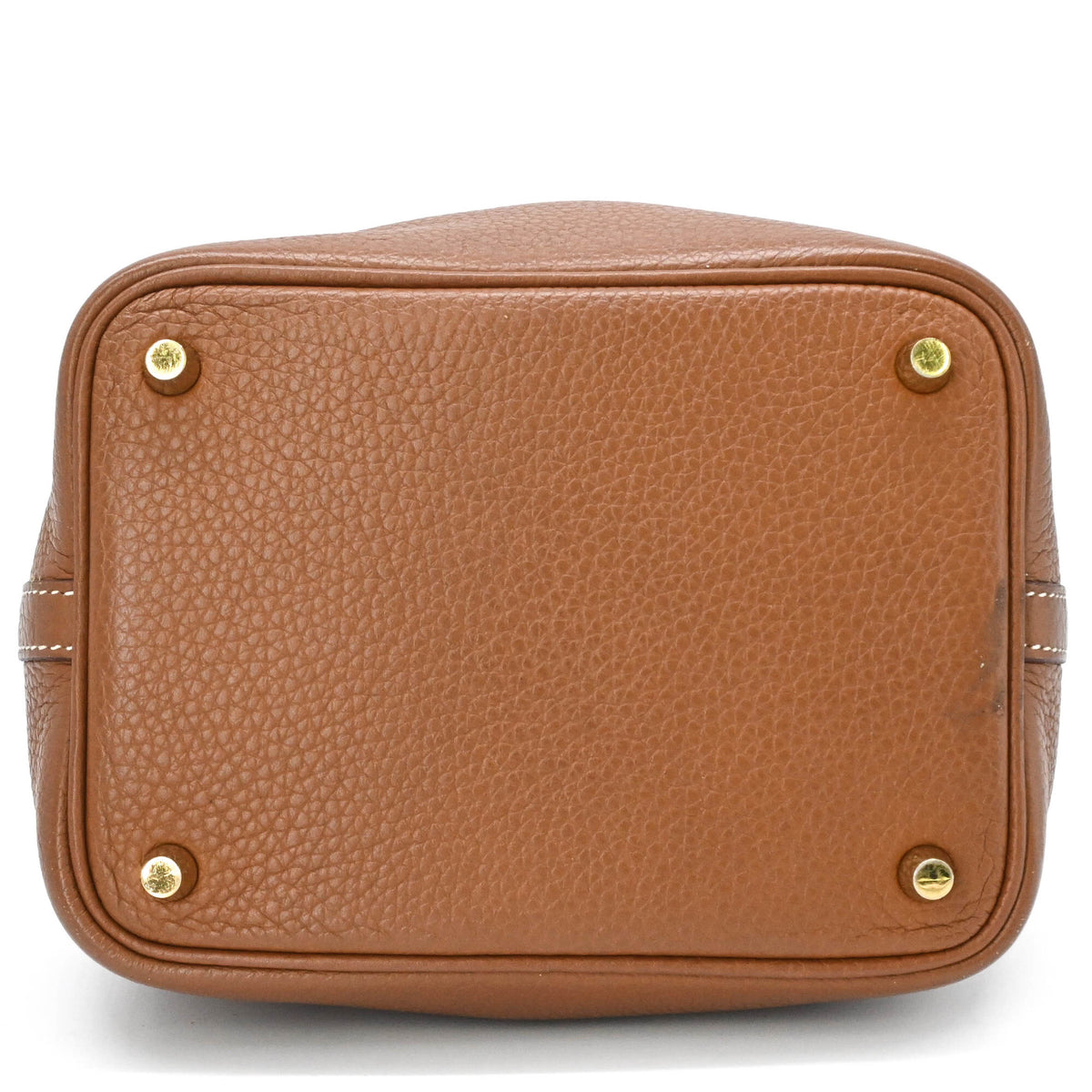 Hermes Picotin Gold Taurillon Clemence Leather Handbag (Pre-Owned)