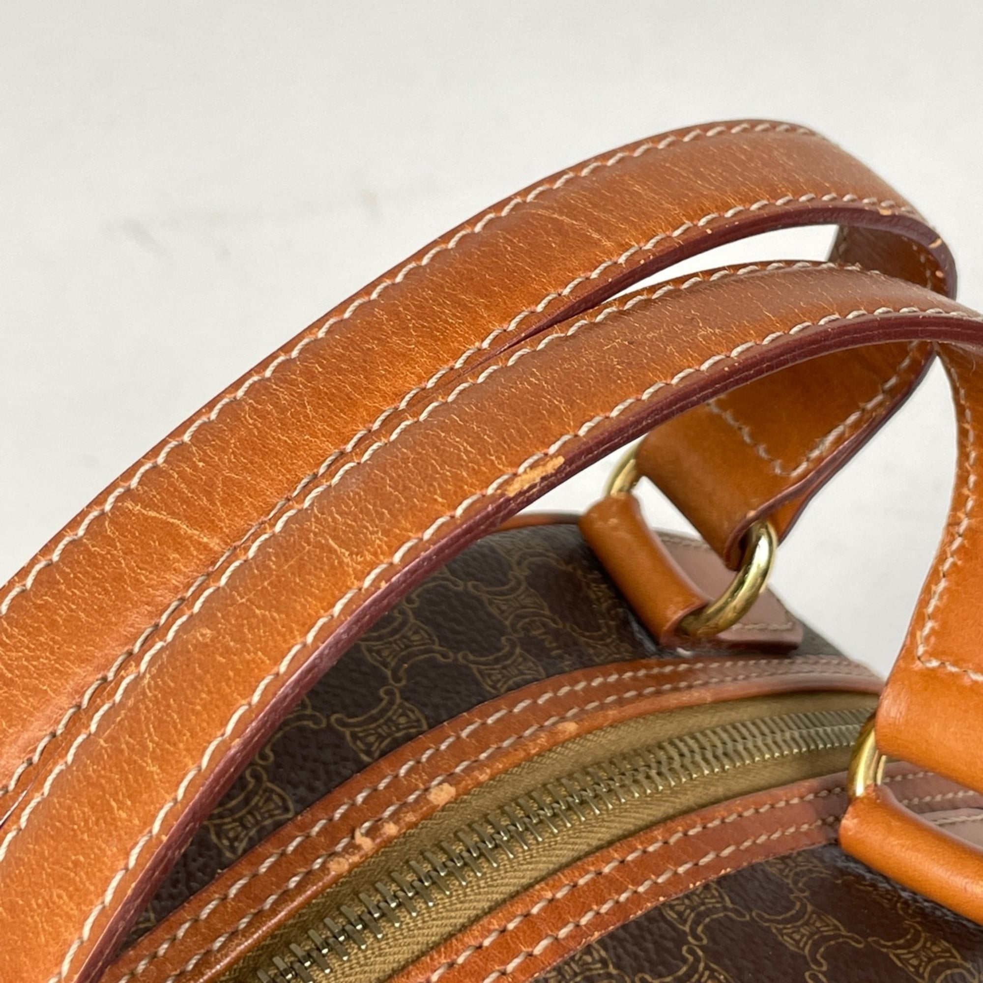 Celine Brown Coated Canvas Leather Handbag (Pre-Owned)
