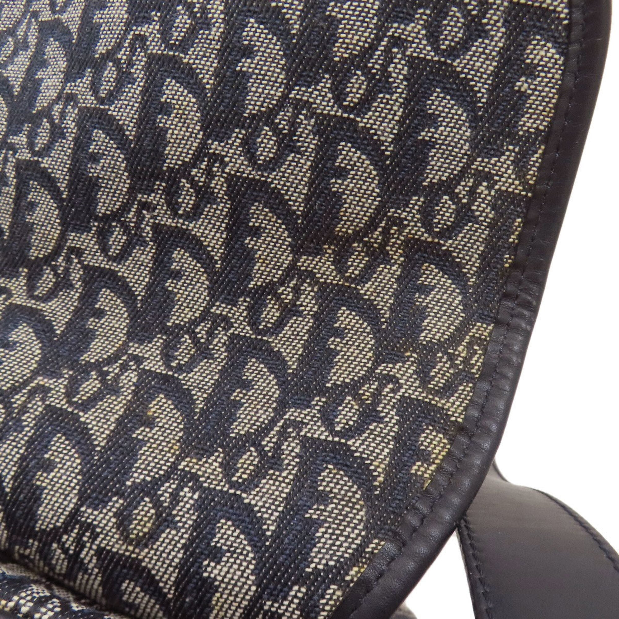Christian Dior Trotter Navy Canvas Shoulder Bag (Pre-Owned)