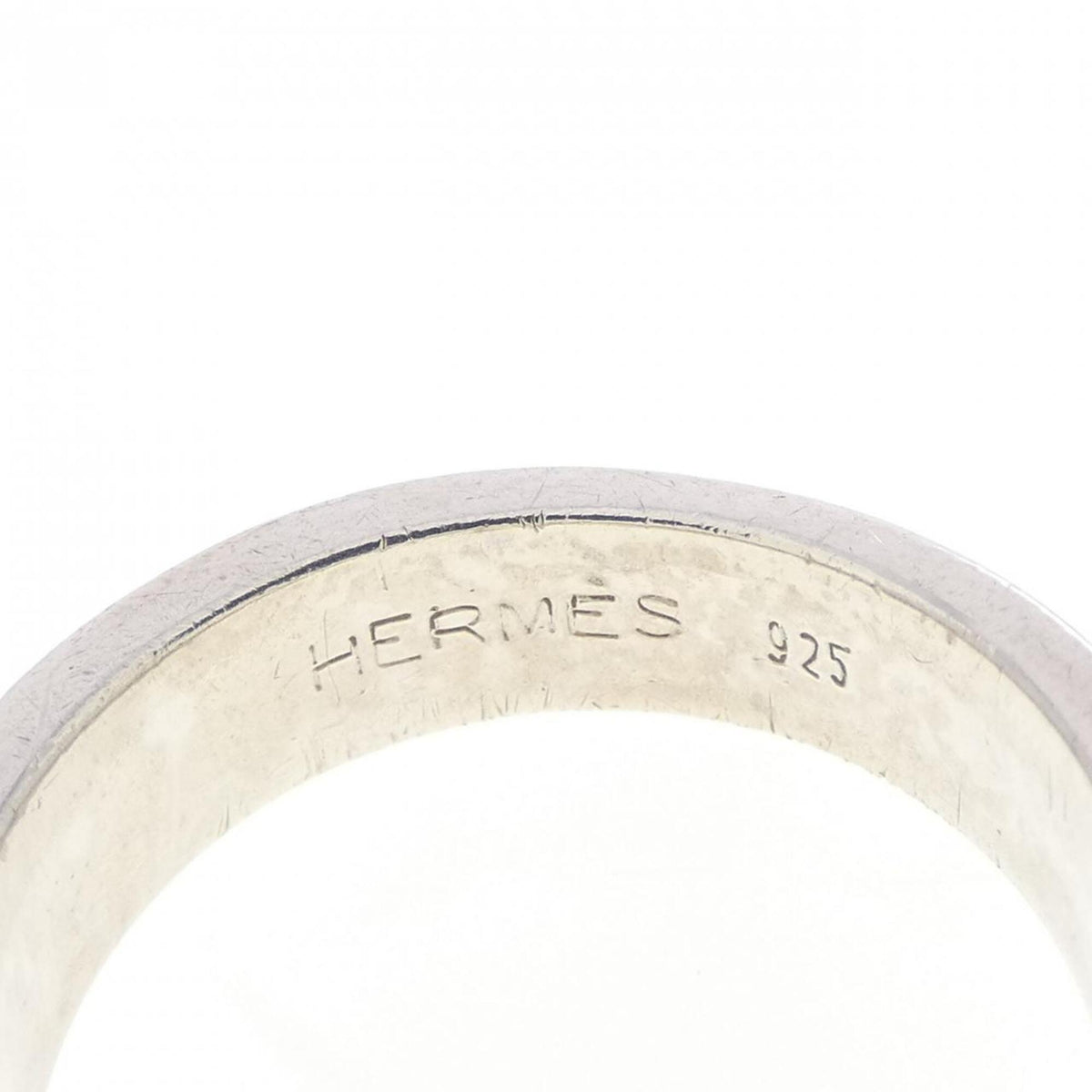 Hermes Silver Silver 925 Band Ring (Pre-Owned)