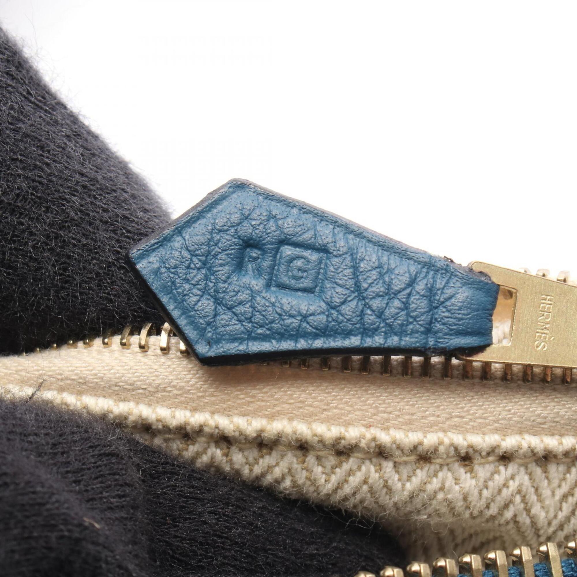 Hermes Blue Togo Leather Handbag Shoulder Bag (Pre-Owned)