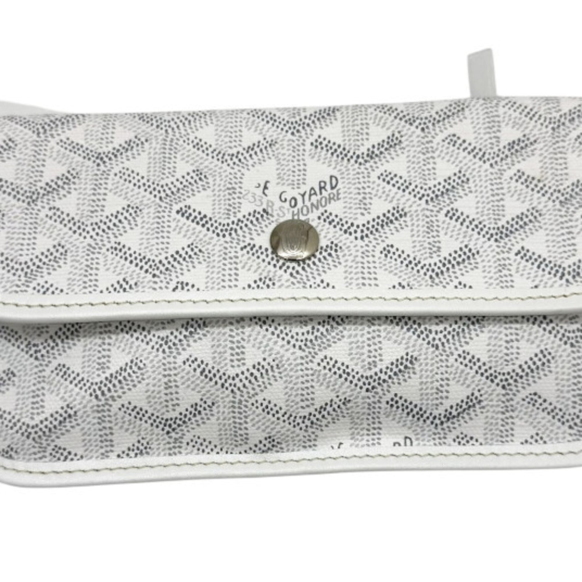 Goyard White Coated Canvas Leather Shoulder Bag Tote Bag (Pre-Owned)
