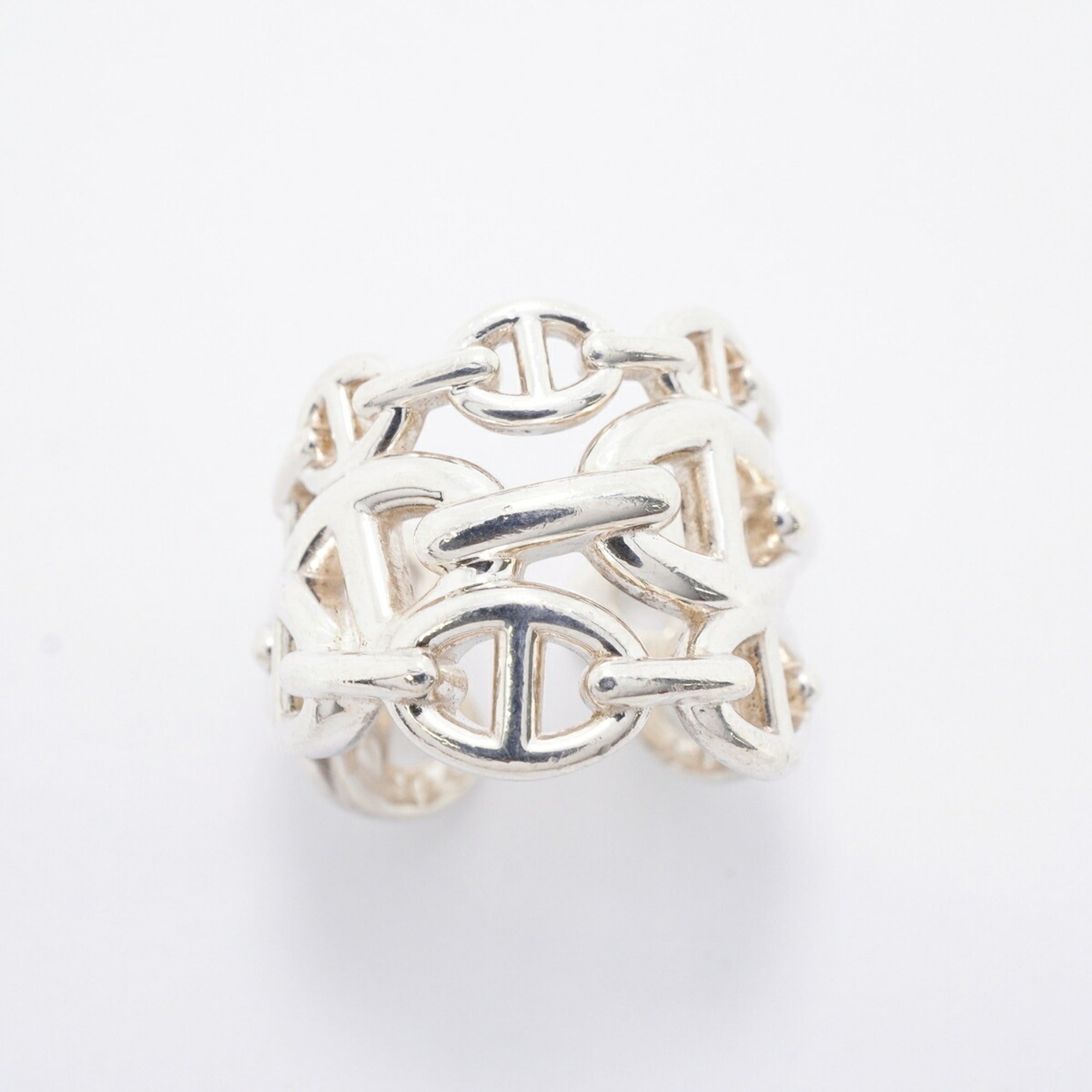 Hermes Silver 925 Band Ring (Pre-Owned)