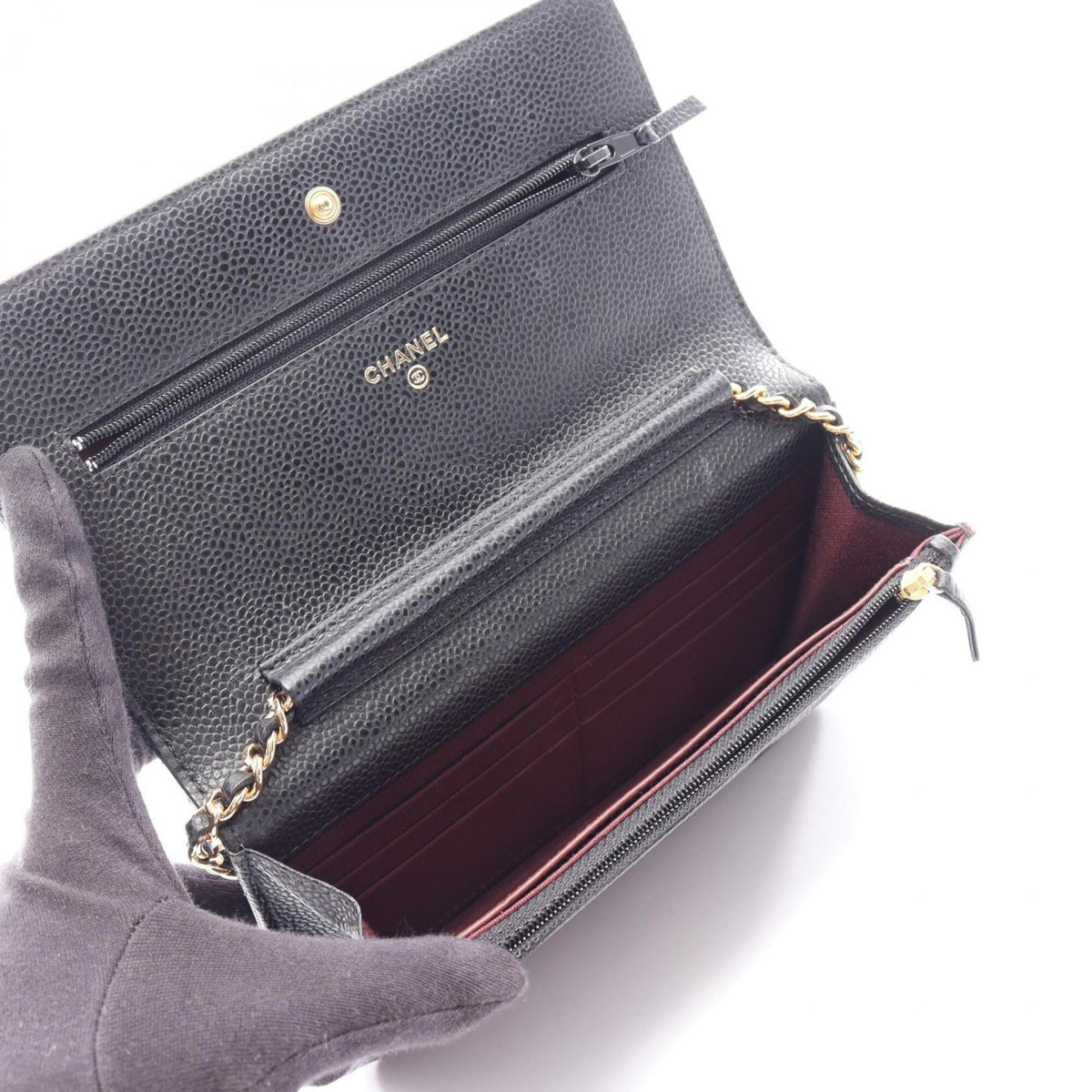 Chanel Black Grained Calfskin Handbag Shoulder Bag (Pre-Owned)