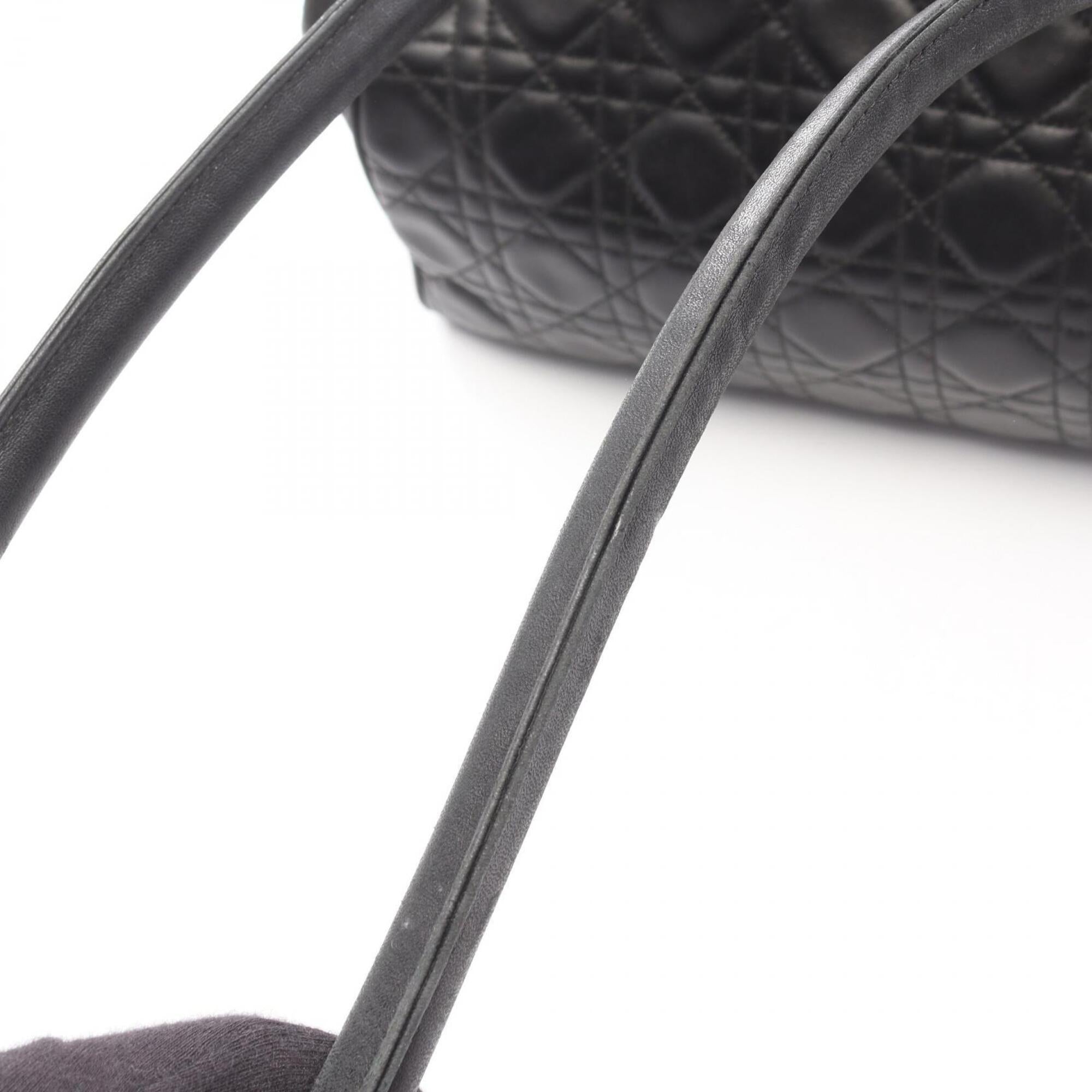 Christian Dior Black Leather Handbag Shoulder Bag (Pre-Owned)