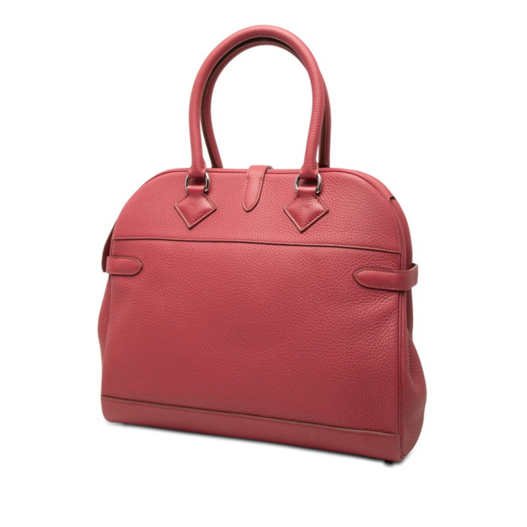 Hermes Pink Red Color Taurillon Clemence Leather Handbag (Pre-Owned)