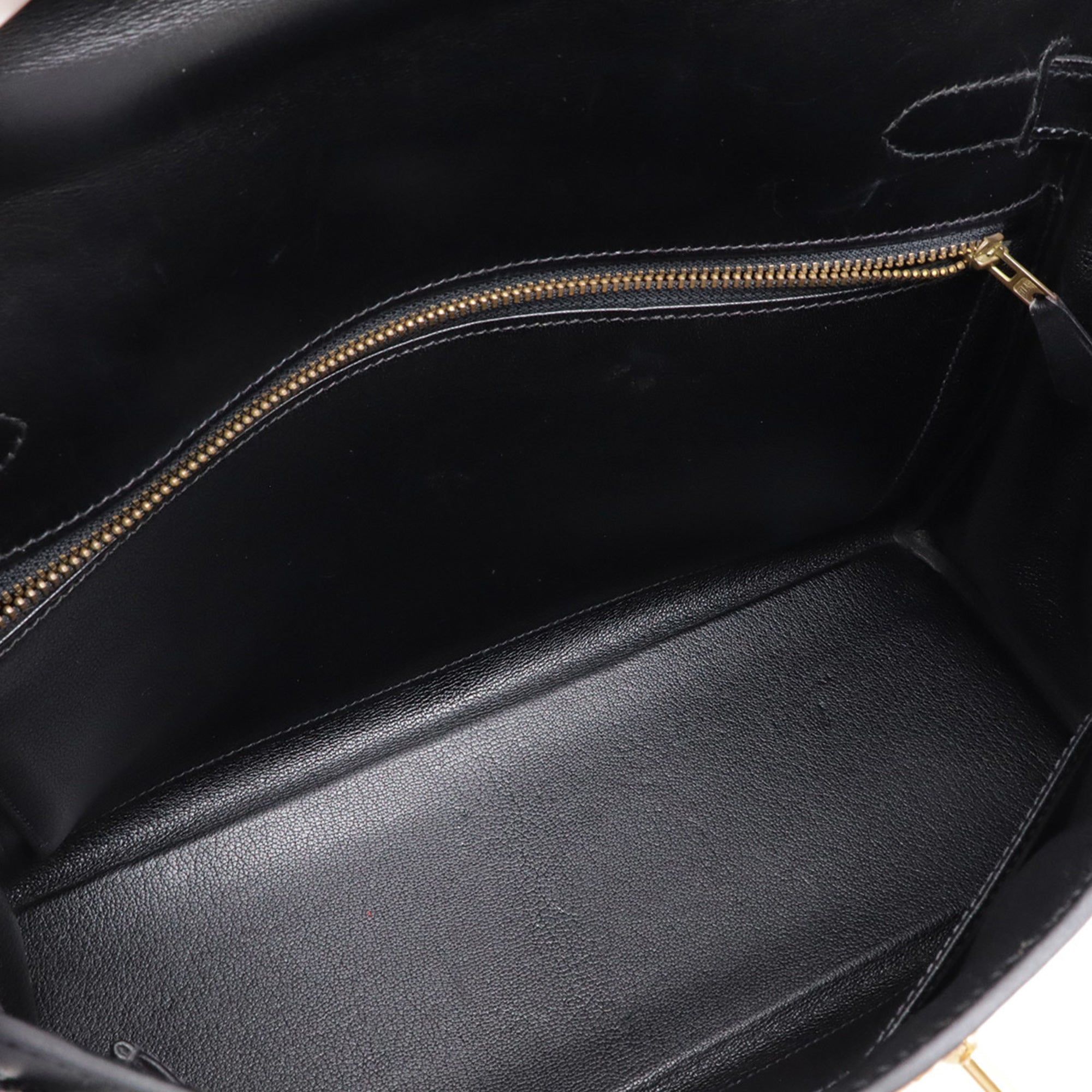 Hermes Black Box Calf Leather Handbag Shoulder Bag (Pre-Owned)