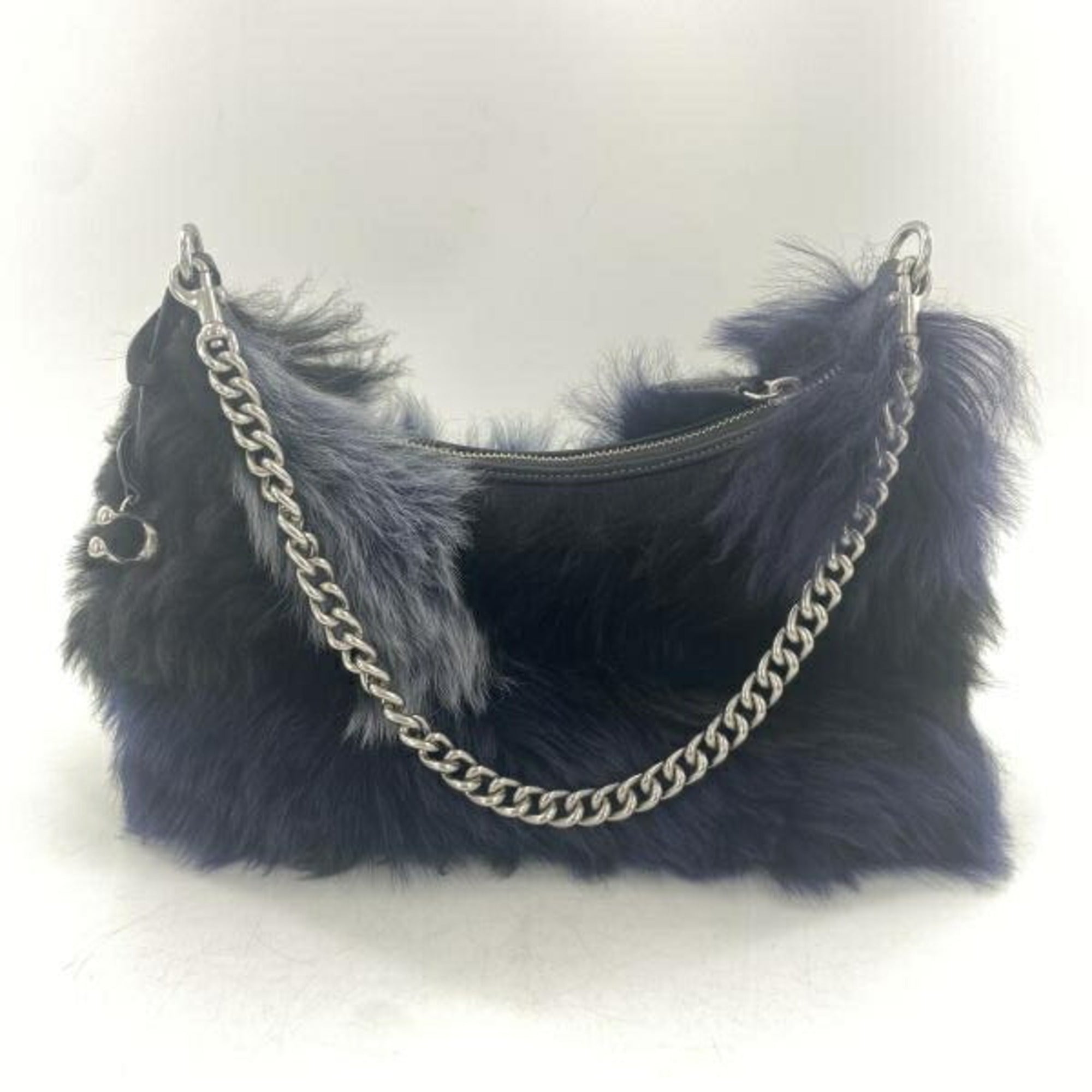 Coach Black Blue Navy Leather Shoulder Bag (Pre-Owned)
