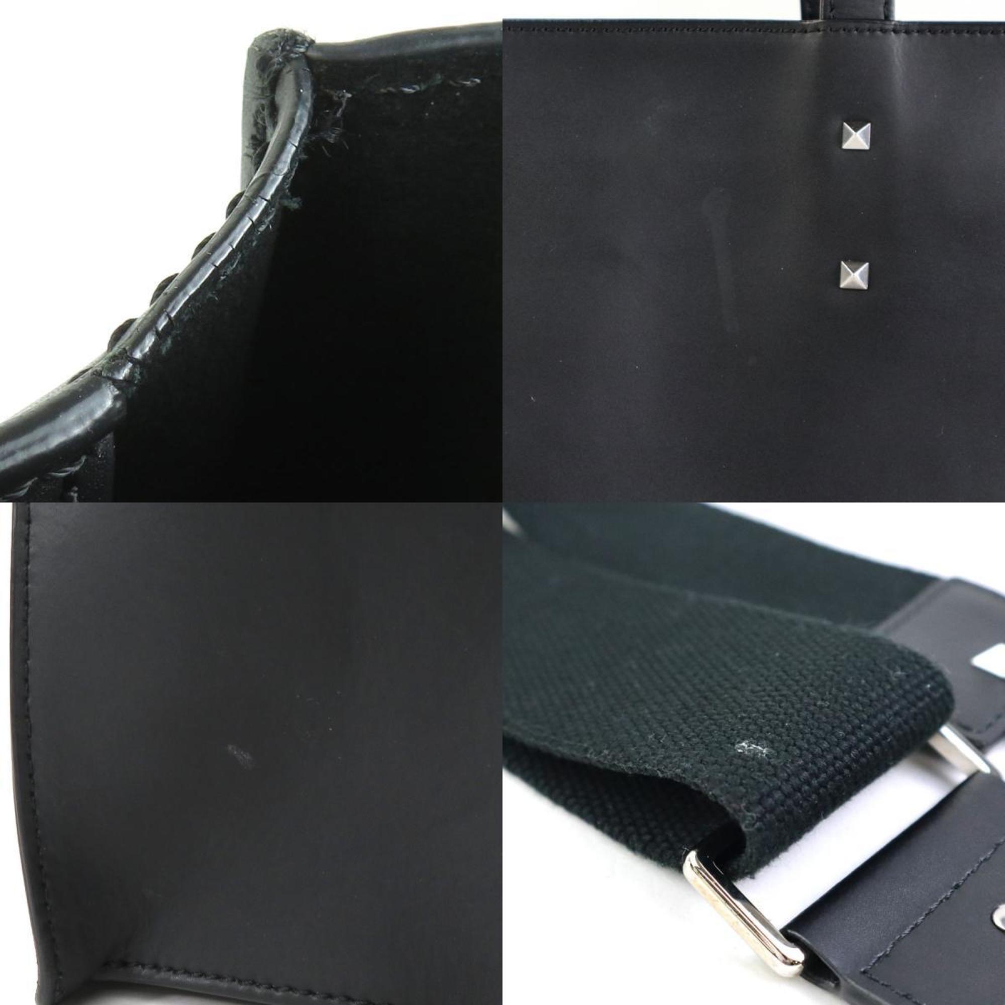 Valentino Garavani Black Leather Handbag Shoulder Bag (Pre-Owned)