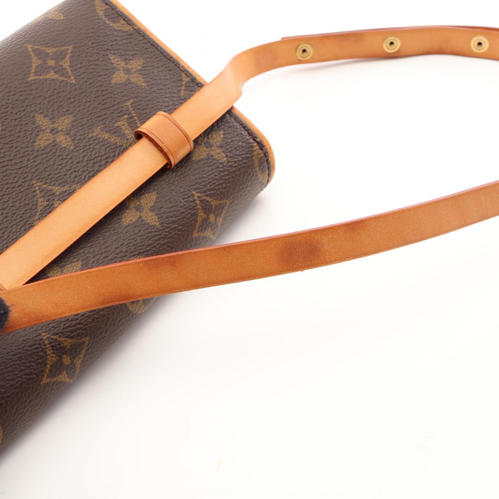 Louis Vuitton Monogram Brown Coated Canvas Leather Fanny Pack Handbag (Pre-Owned)