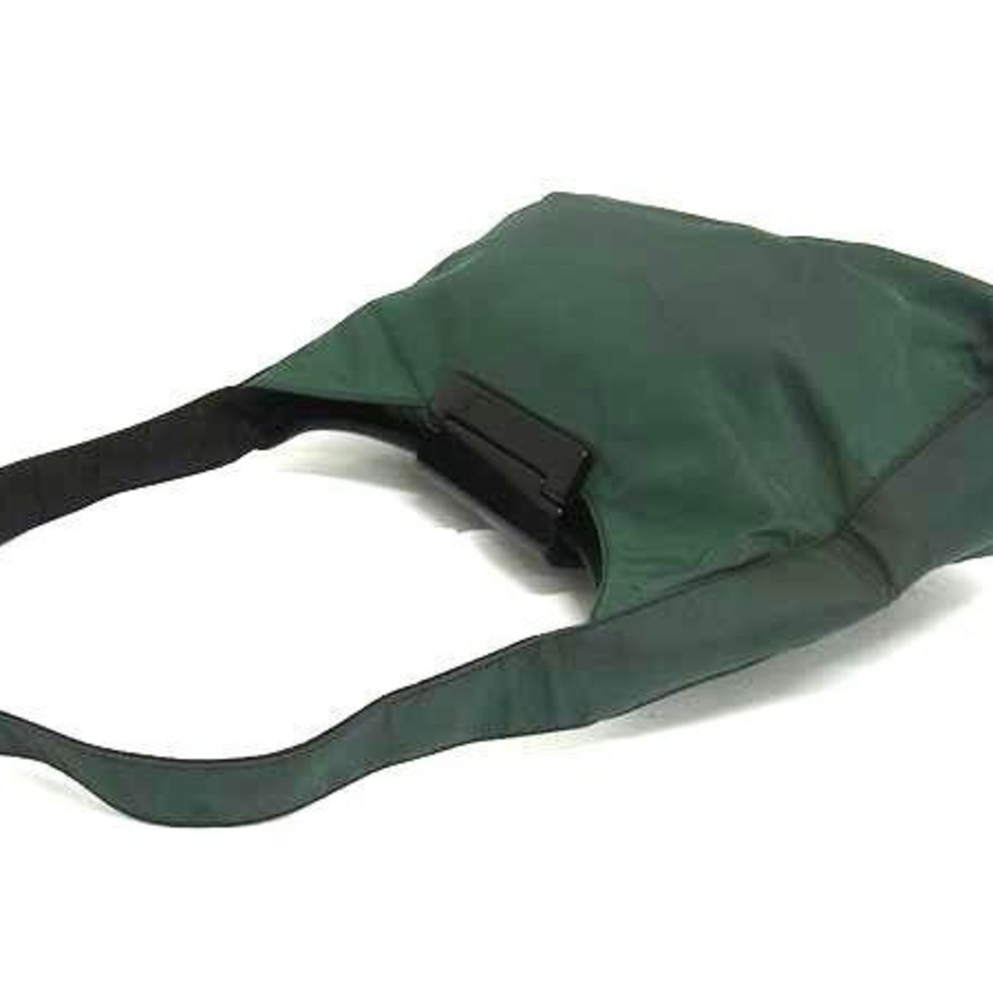 Prada Black Green Tessuto Nylon Handbag Shoulder Bag Tote Bag (Pre-Owned)