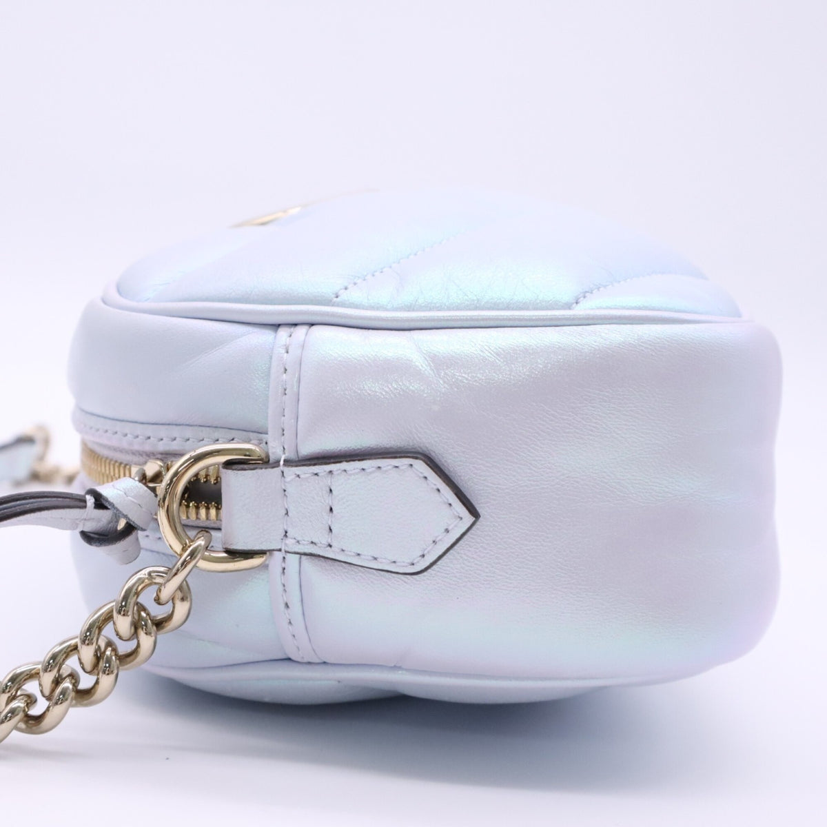 Gucci Gg Marmont Blue Leather Shoulder Bag (Pre-Owned)