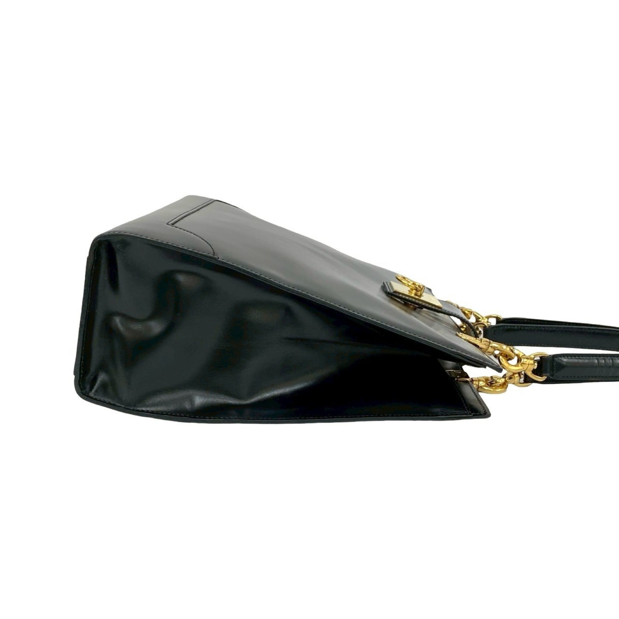 Celine Black Leather Handbag Tote Bag (Pre-Owned)