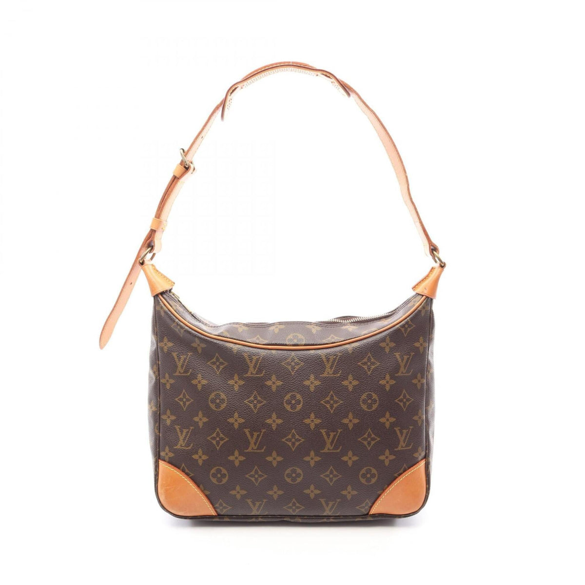 Louis Vuitton Brown Coated Canvas Leather Handbag Shoulder Bag (Pre-Owned)