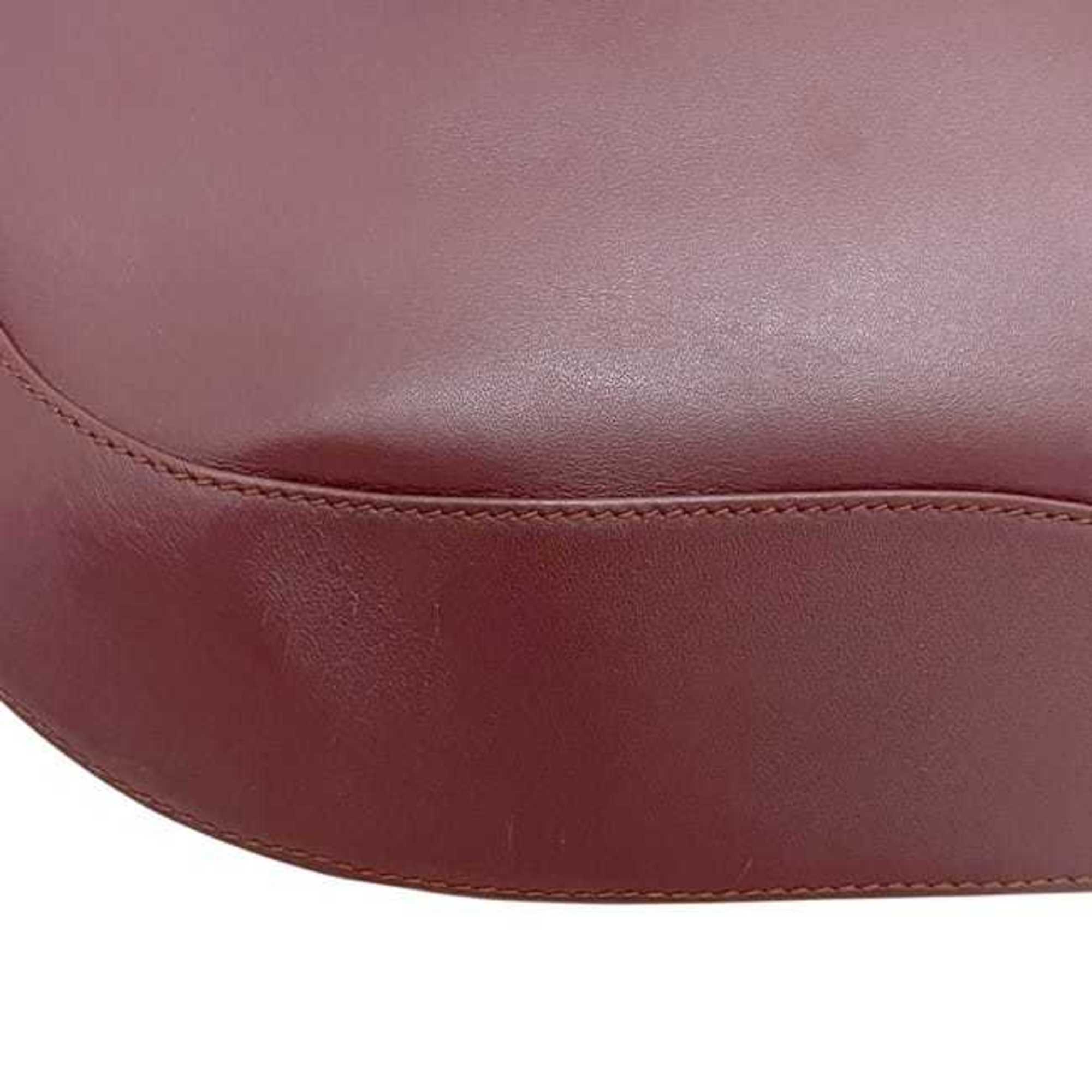 Cartier Must Bordeaux Leather Clutch Bag Handbag (Pre-Owned)