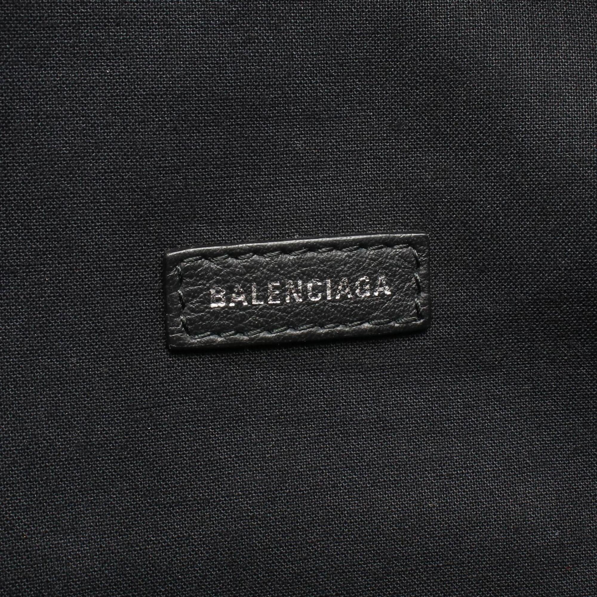 Balenciaga Black White Leather Fanny Pack Handbag (Pre-Owned)