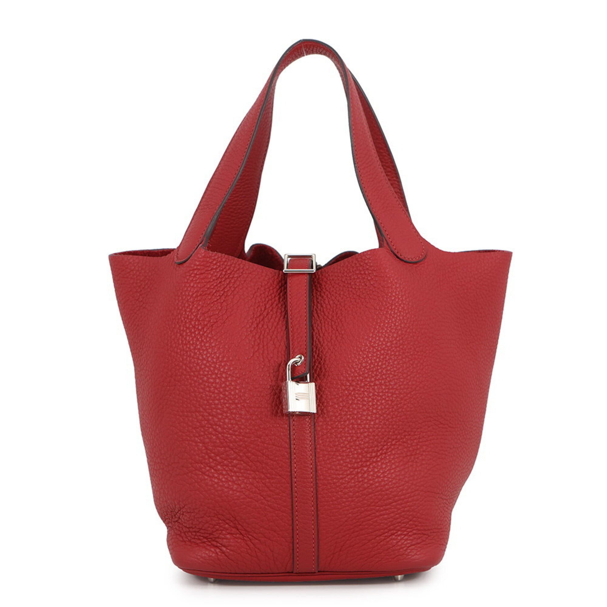 Hermes Picotin Rouge Casaque Taurillon Clemence Leather Handbag (Pre-Owned)