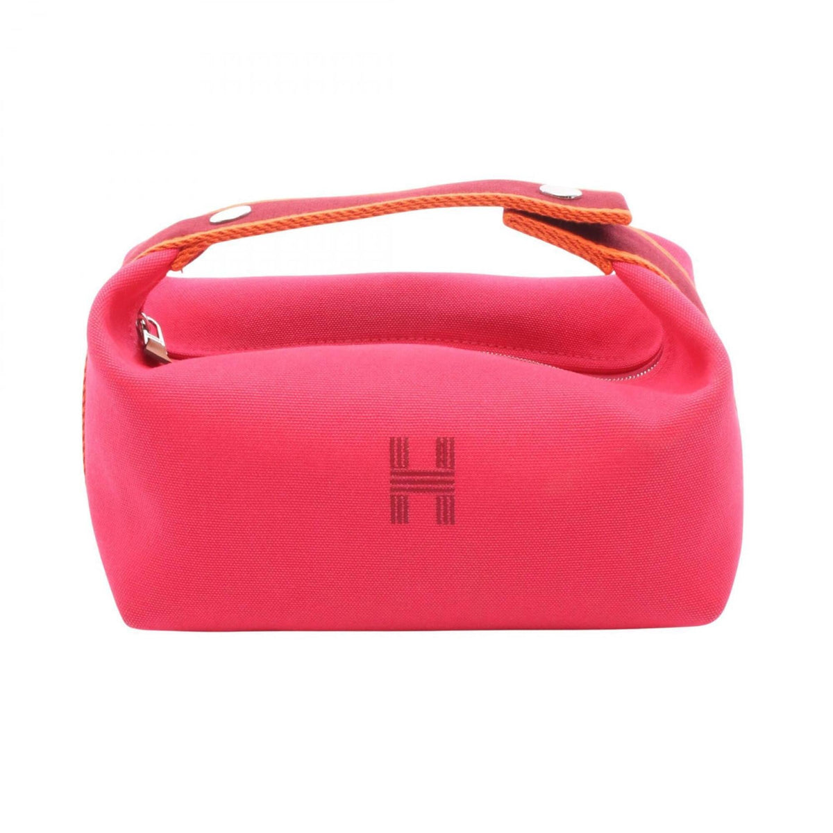 Hermes Bordeaux Orange Pink Canvas Pouch (Pre-Owned)
