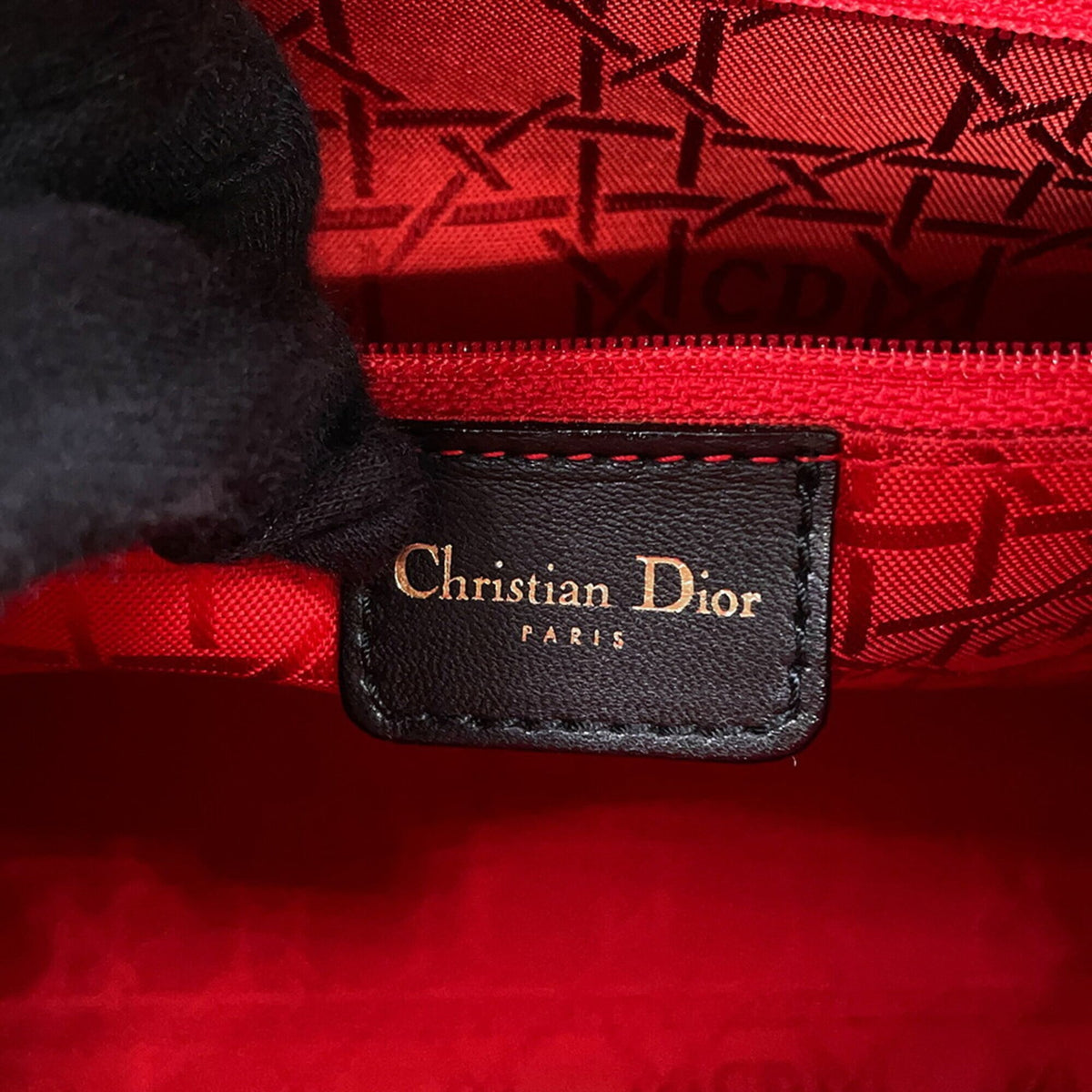 Christian Dior Lady Dior Black Leather Handbag (Pre-Owned)