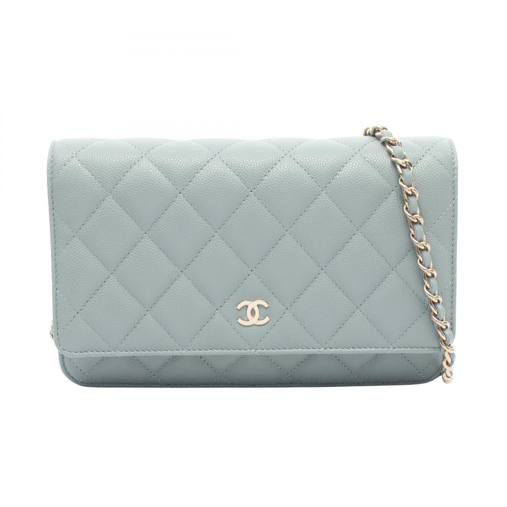 Chanel Blue Grained Calfskin Handbag Shoulder Bag (Pre-Owned)
