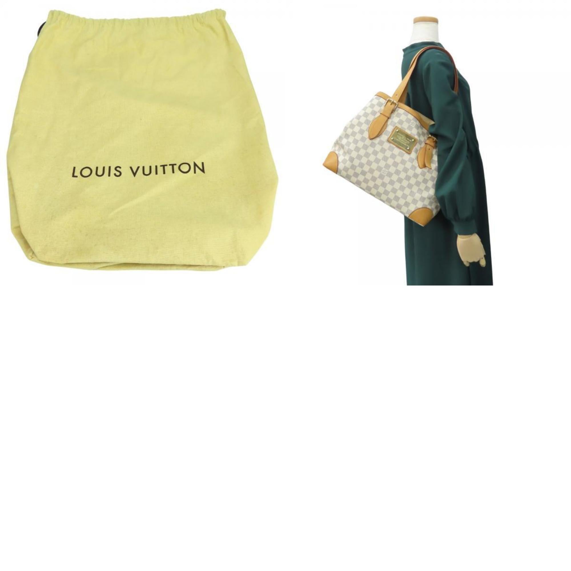Louis Vuitton White Damier Azur Leather Tote Bag (Pre-Owned)
