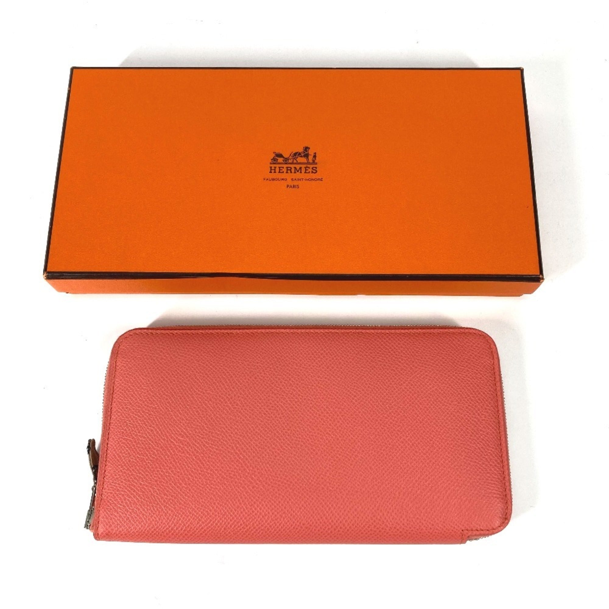 Hermes Silk'in Pink Epsom Leather Long Wallet (Bi-Fold) (Pre-Owned)