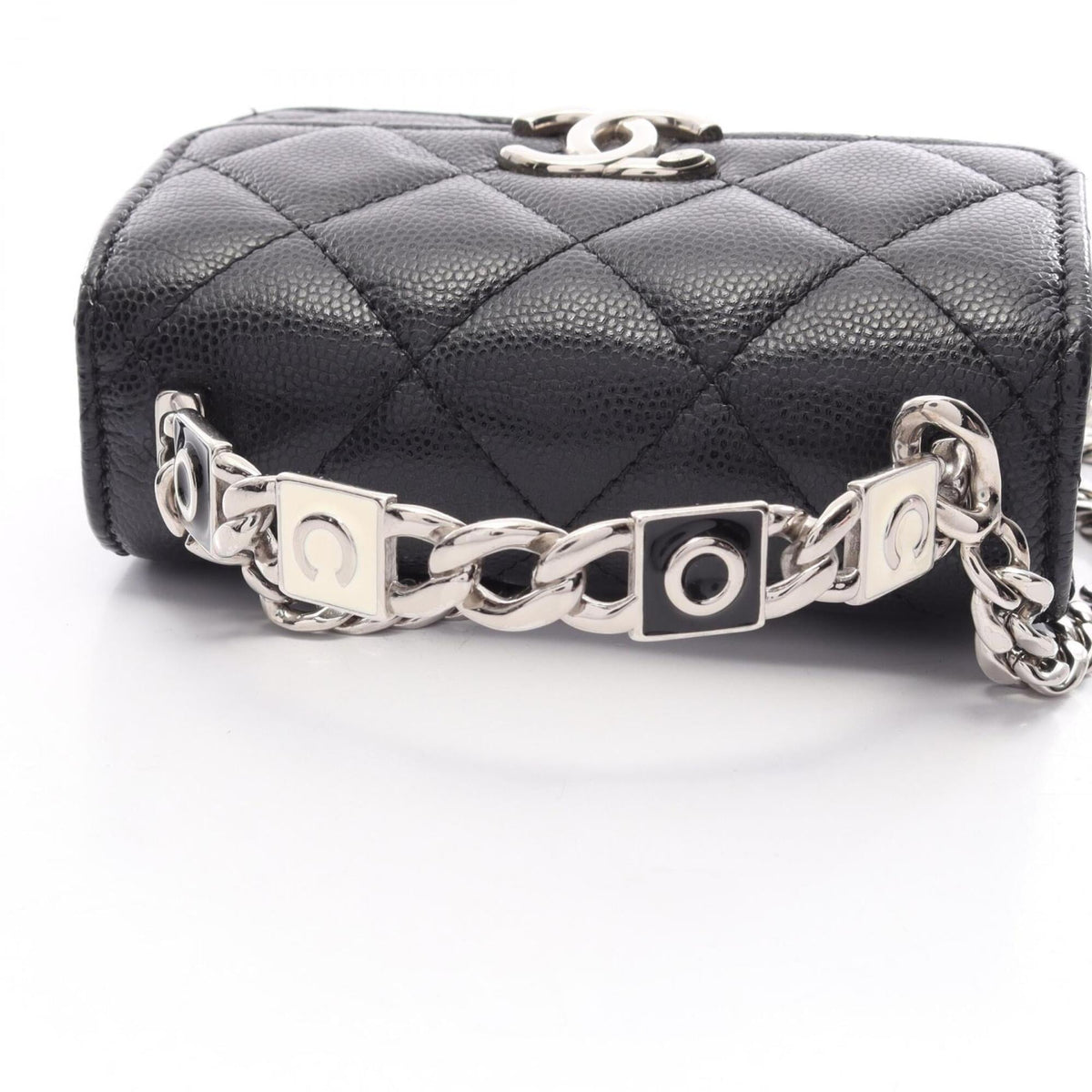 Chanel Black Grained Calfskin Handbag Shoulder Bag (Pre-Owned)