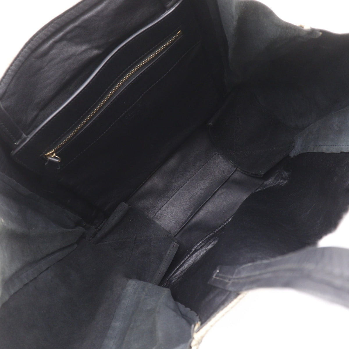 Celine Cabas Beige Black Linen Leather Tote Bag (Pre-Owned)