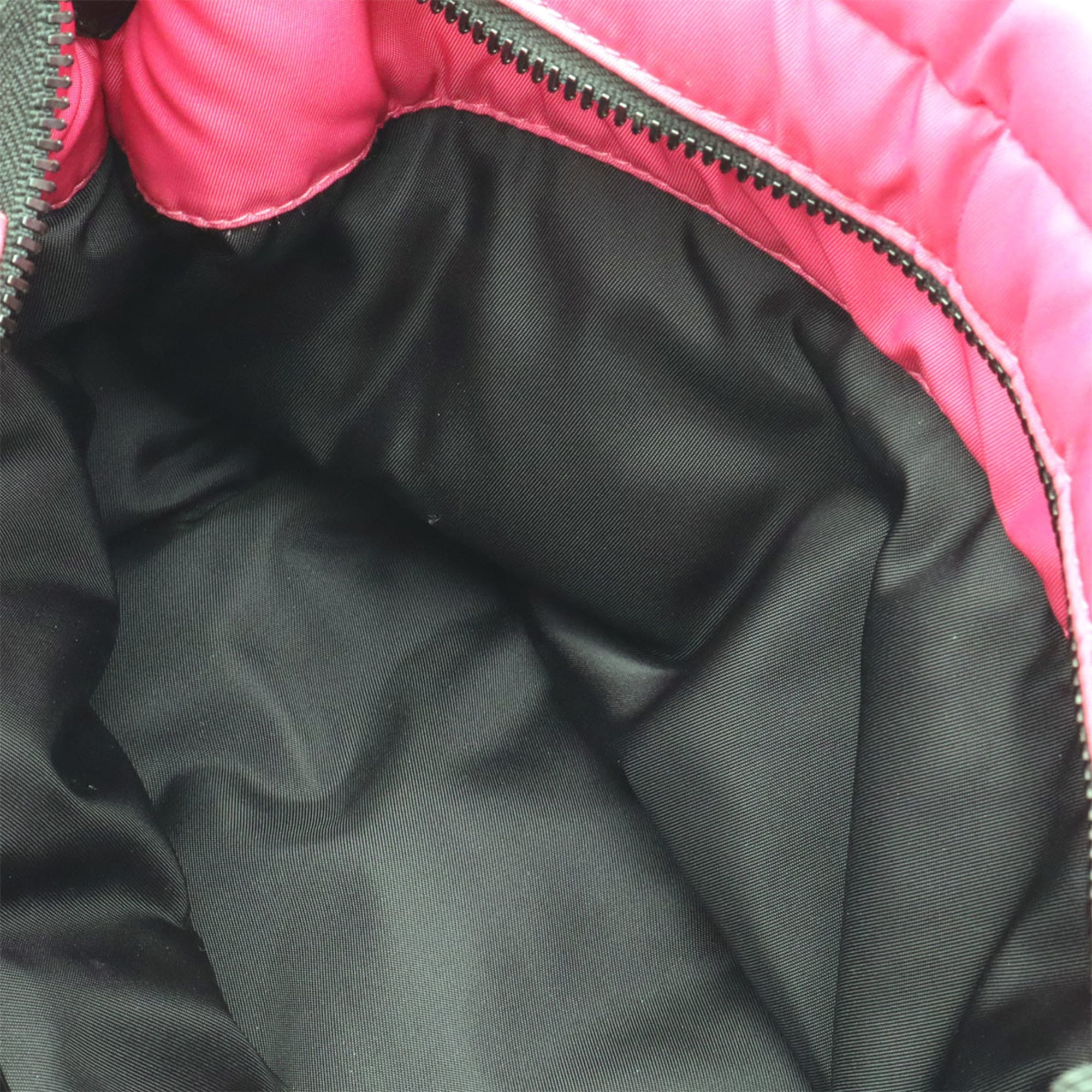 Prada Black Pink Tessuto Nylon Leather Handbag Shoulder Bag Tote Bag (Pre-Owned)