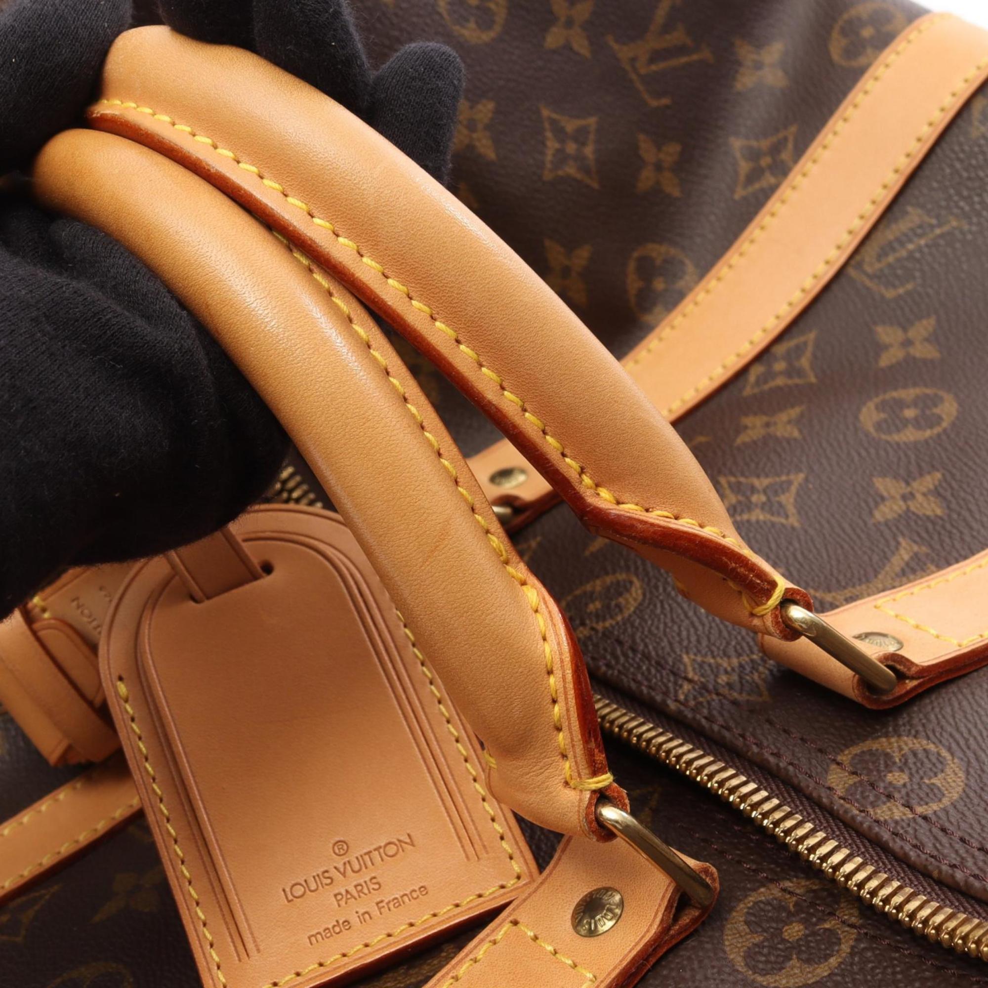 Louis Vuitton Brown Monogram Coated Canvas Leather Boston Bag Handbag (Pre-Owned)