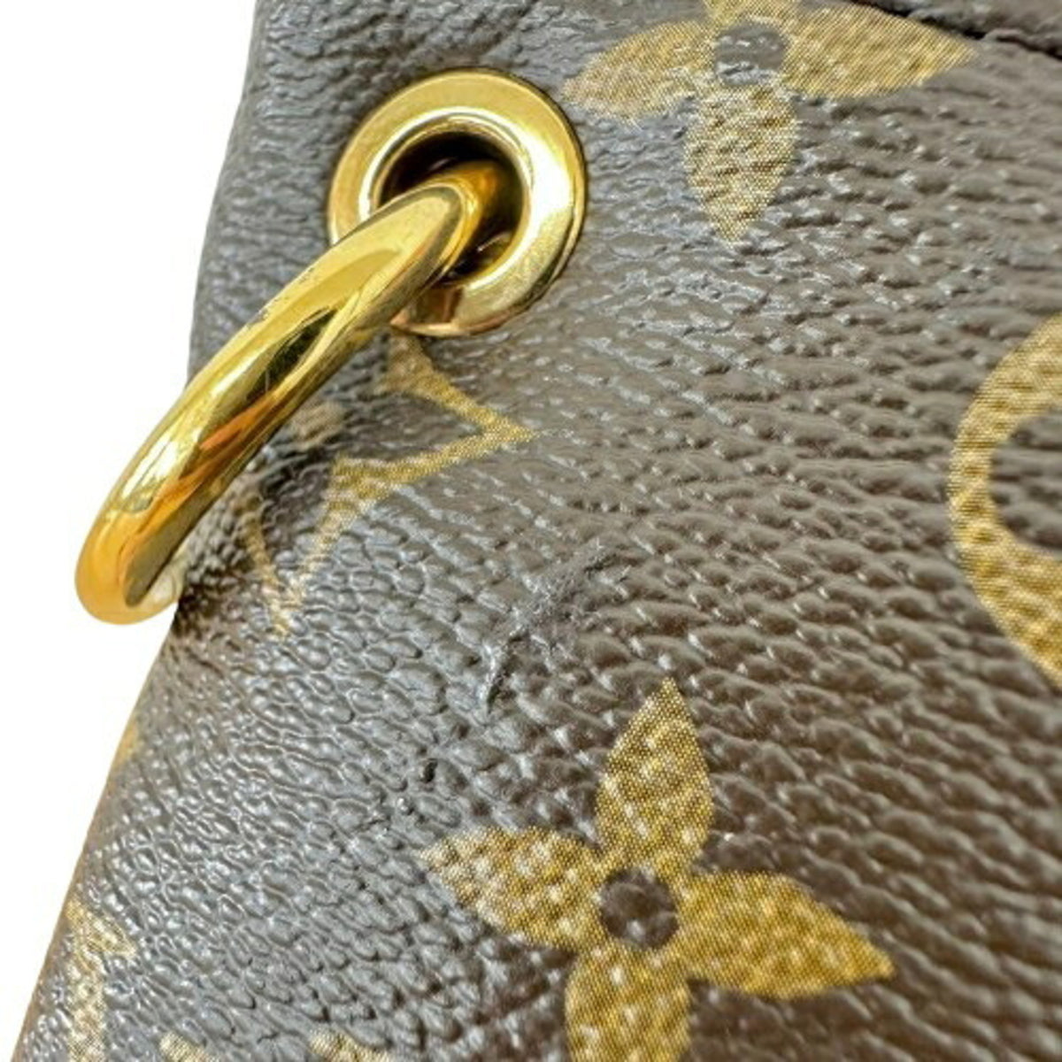 Louis Vuitton Monogram Brown Red Color Leather Handbag (Pre-Owned)