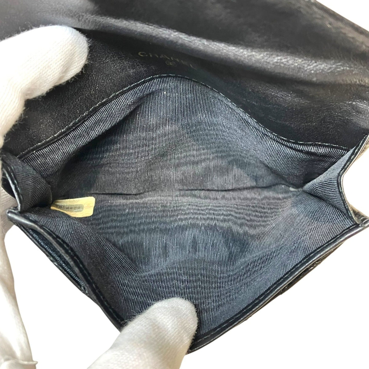 Chanel Bicolor Black Leather Bill Wallet (Bi-Fold) (Pre-Owned)