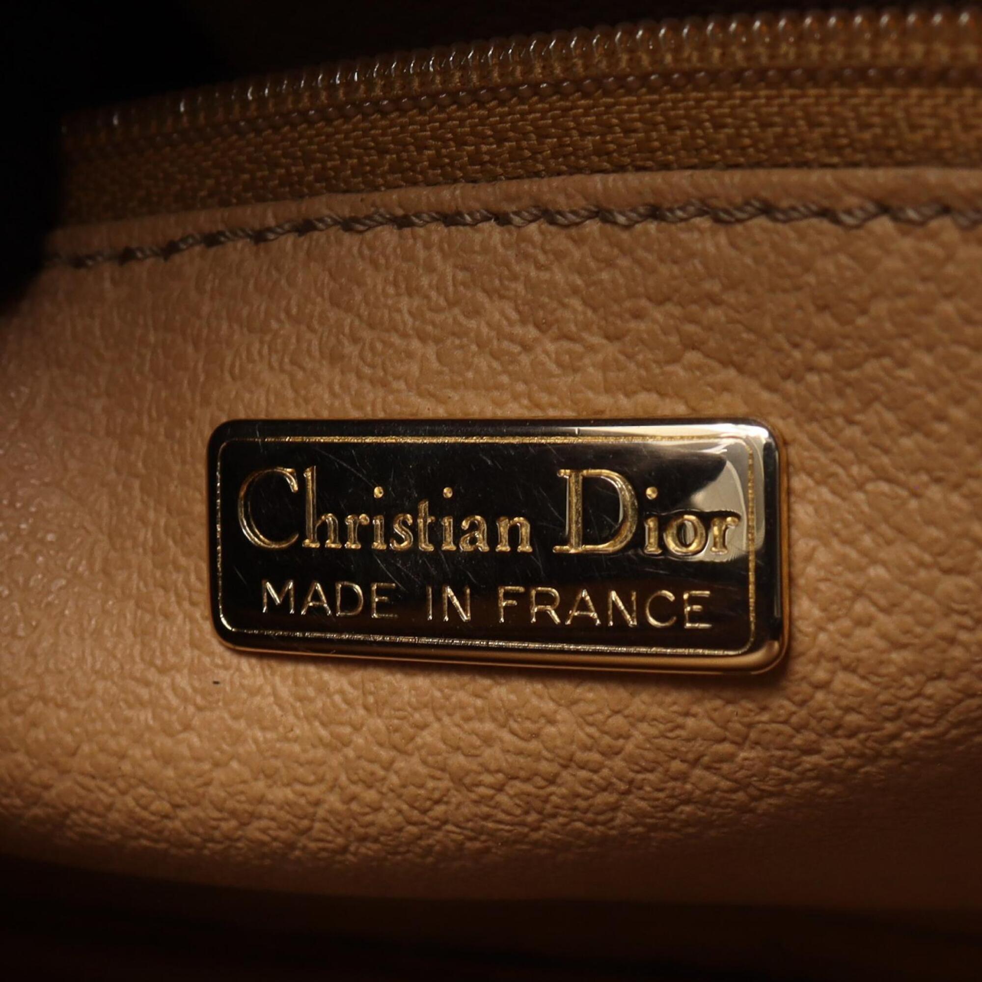 Christian Dior Black Coated Canvas Leather Handbag Shoulder Bag (Pre-Owned)