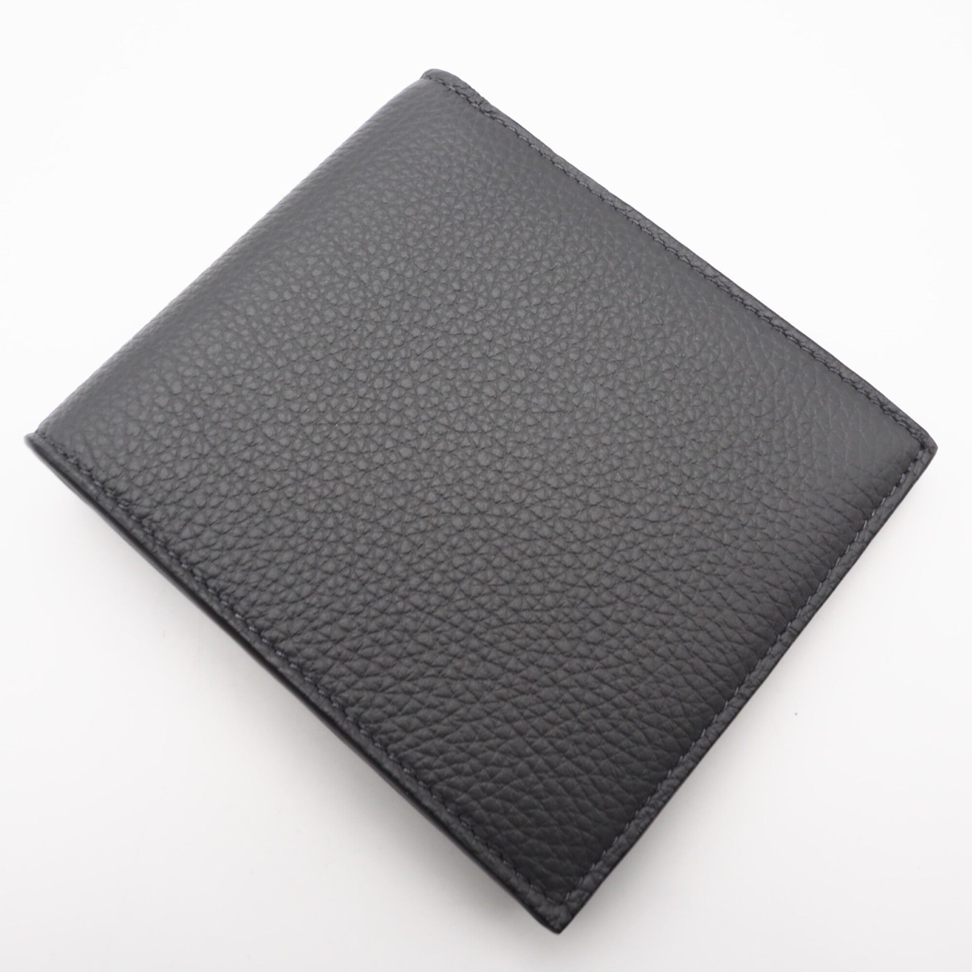 Loewe Black Gray Leather Wallet (Bi-Fold) (Pre-Owned)