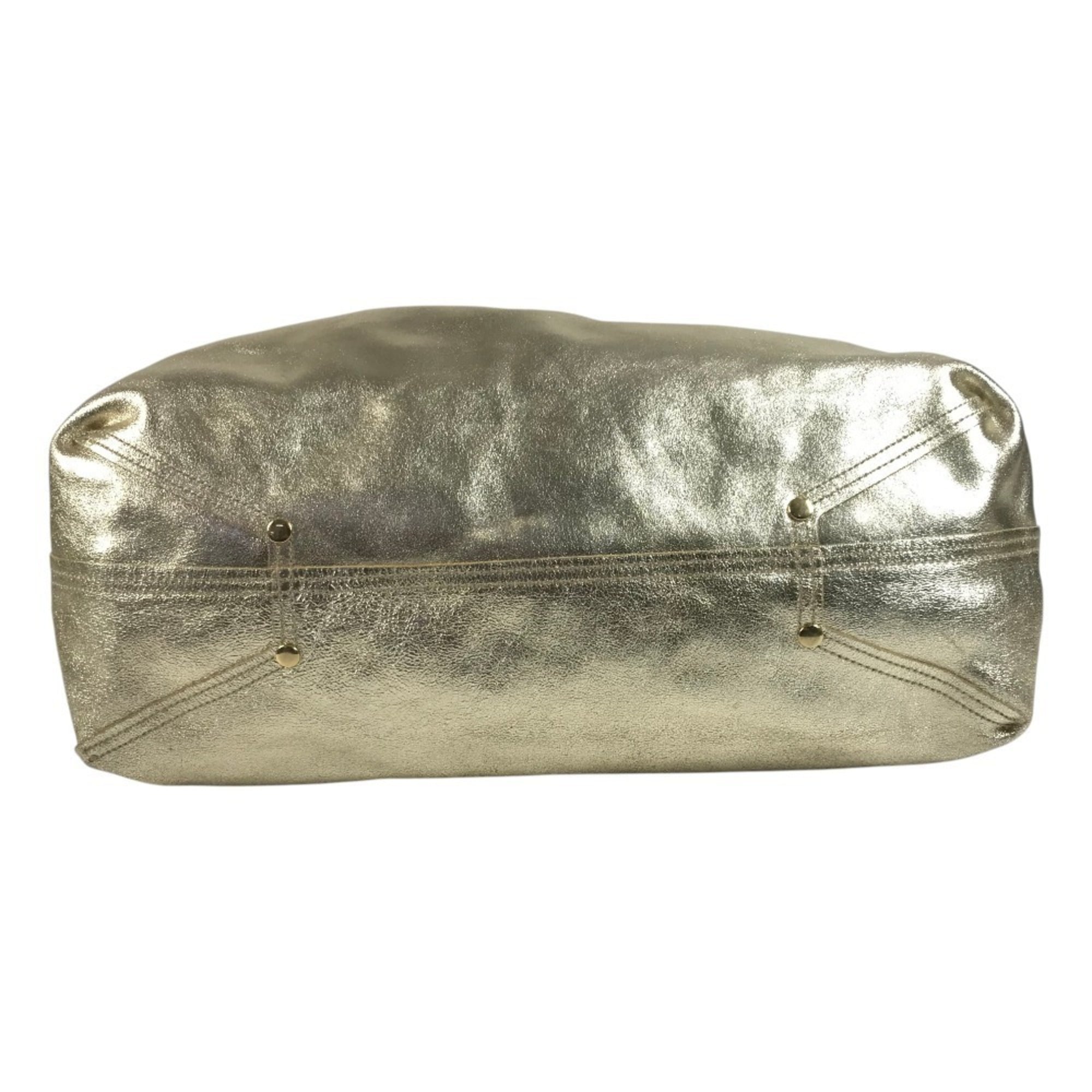 Tiffany Gold Leather Handbag Pouch Shoulder Bag Tote Bag (Pre-Owned)